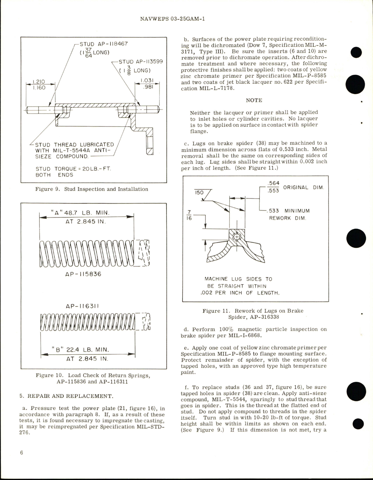 Sample page 6 from AirCorps Library document: Overhaul and Maintenance Instructions with Parts Breakdown for 5-Rotor Brake Assembly - 13 7/8 x 9 1/8 - Part AA-313314-2