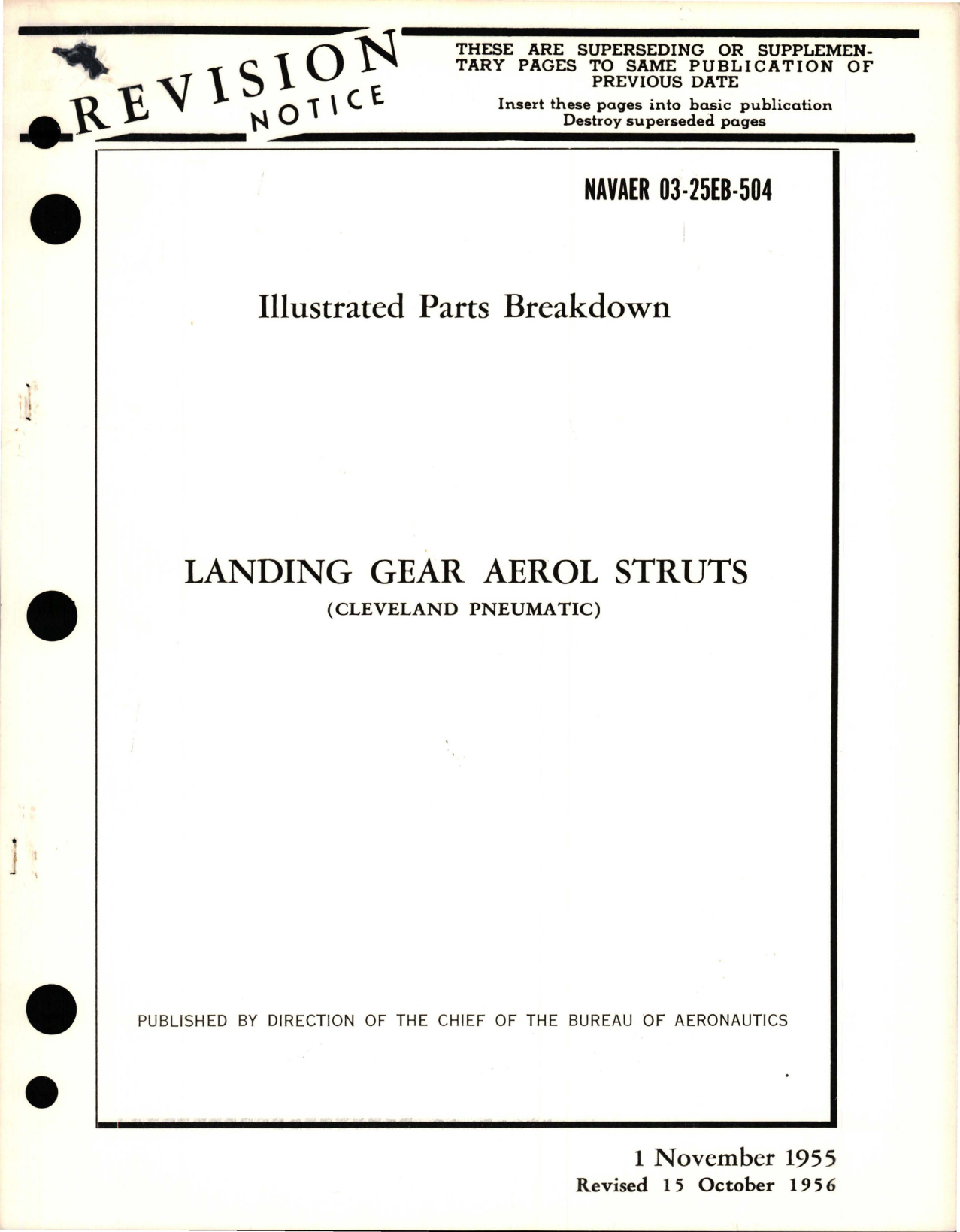 Sample page 1 from AirCorps Library document: Illustrated Parts Breakdown for Landing Gear Aerol Struts 