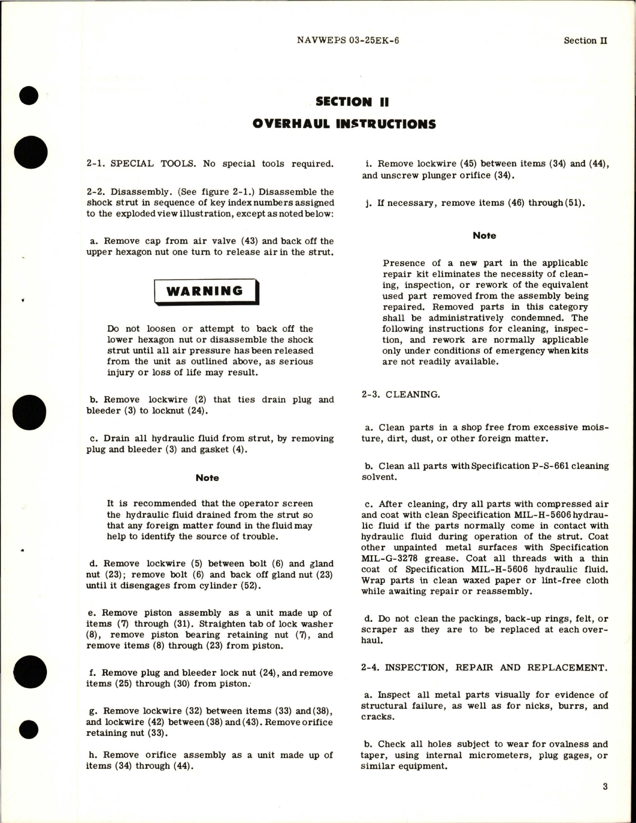 Sample page 7 from AirCorps Library document: Overhaul Instructions for Main Landing Gear Shock Strut Assembly - Part 370438-5 and 380101-1