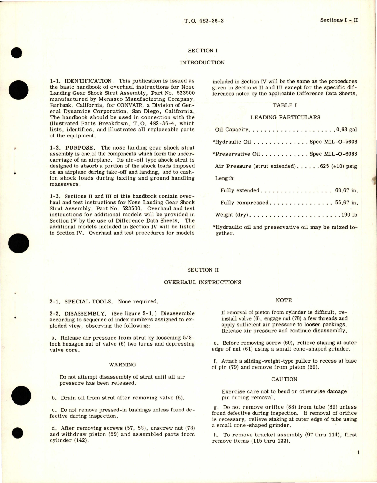 Sample page 5 from AirCorps Library document: Overhaul Instructions for Nose Landing Gear Shock Strut Assembly - Part 523500 