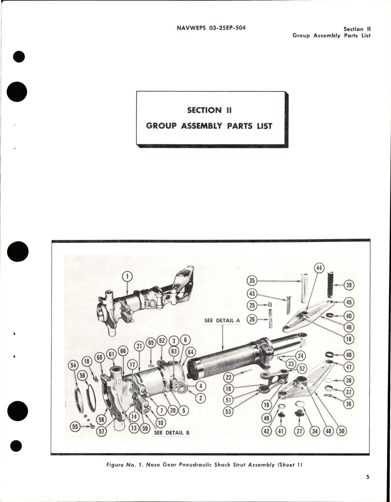 Sample page 7 from AirCorps Library document: Illustrated Parts Breakdown for Nose Gear Pneudraulic Shock Strut Assembly - Part 548600 Series