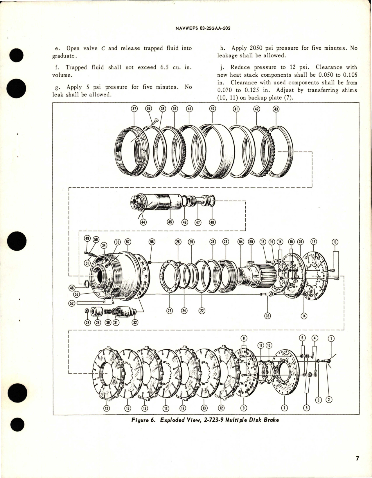 Sample page 7 from AirCorps Library document: Operation, Service and Overhaul Instructions with Illustrated Parts Breakdown for Multiple Disk Brake - Stock RH1630-776-5962-XGDC - Part 2-723-9