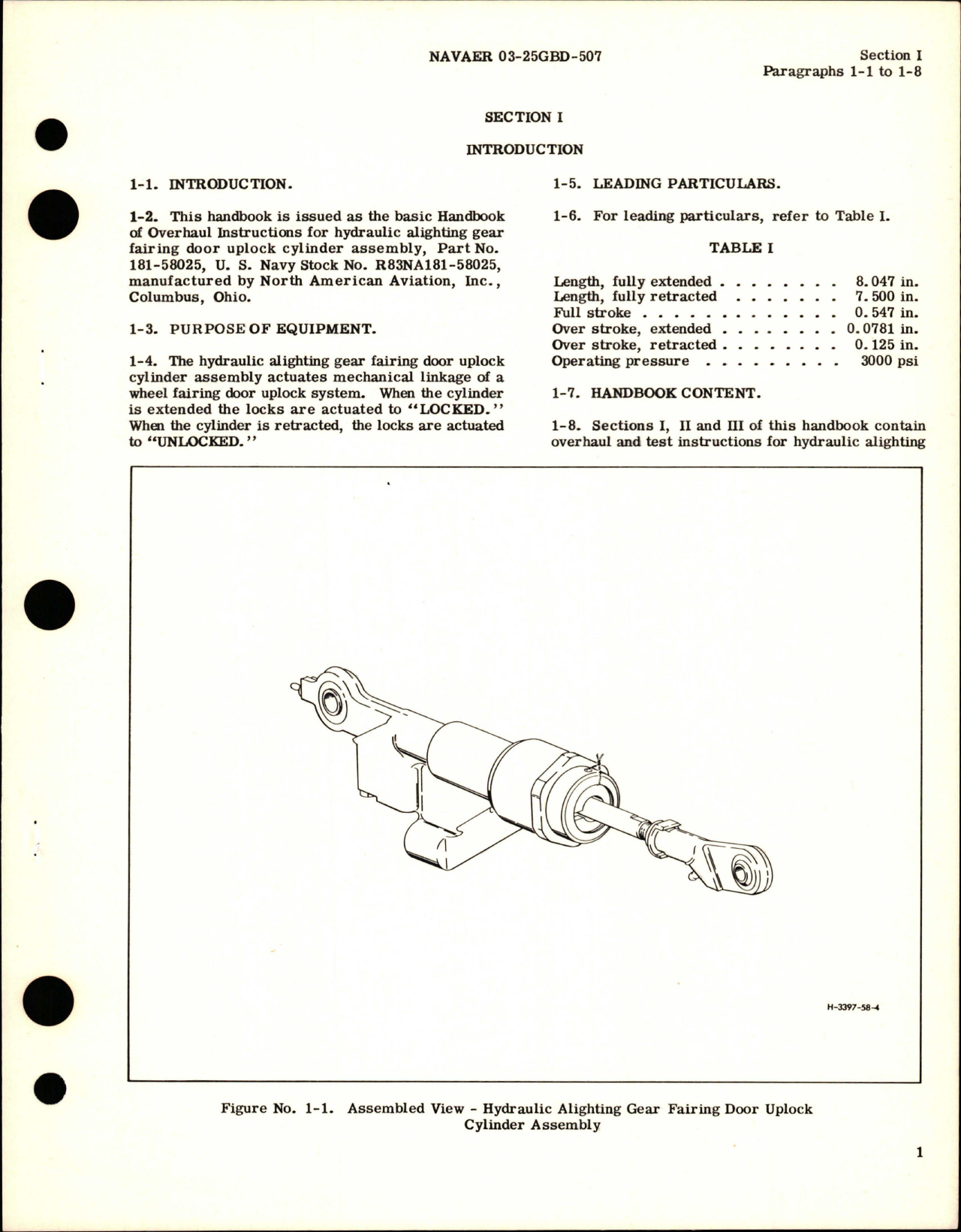Sample page 5 from AirCorps Library document: Overhaul Instructions for Hydraulic Alighting Gear Fairing Door Uplock Cylinder Assy - Part 181-58025 