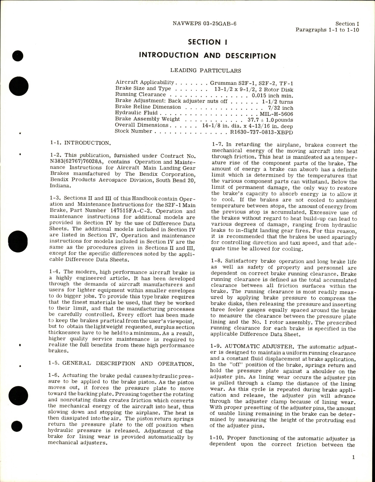 Sample page 5 from AirCorps Library document: Operation and Maintenance Instructions for Main Landing Gear Brake Assembly