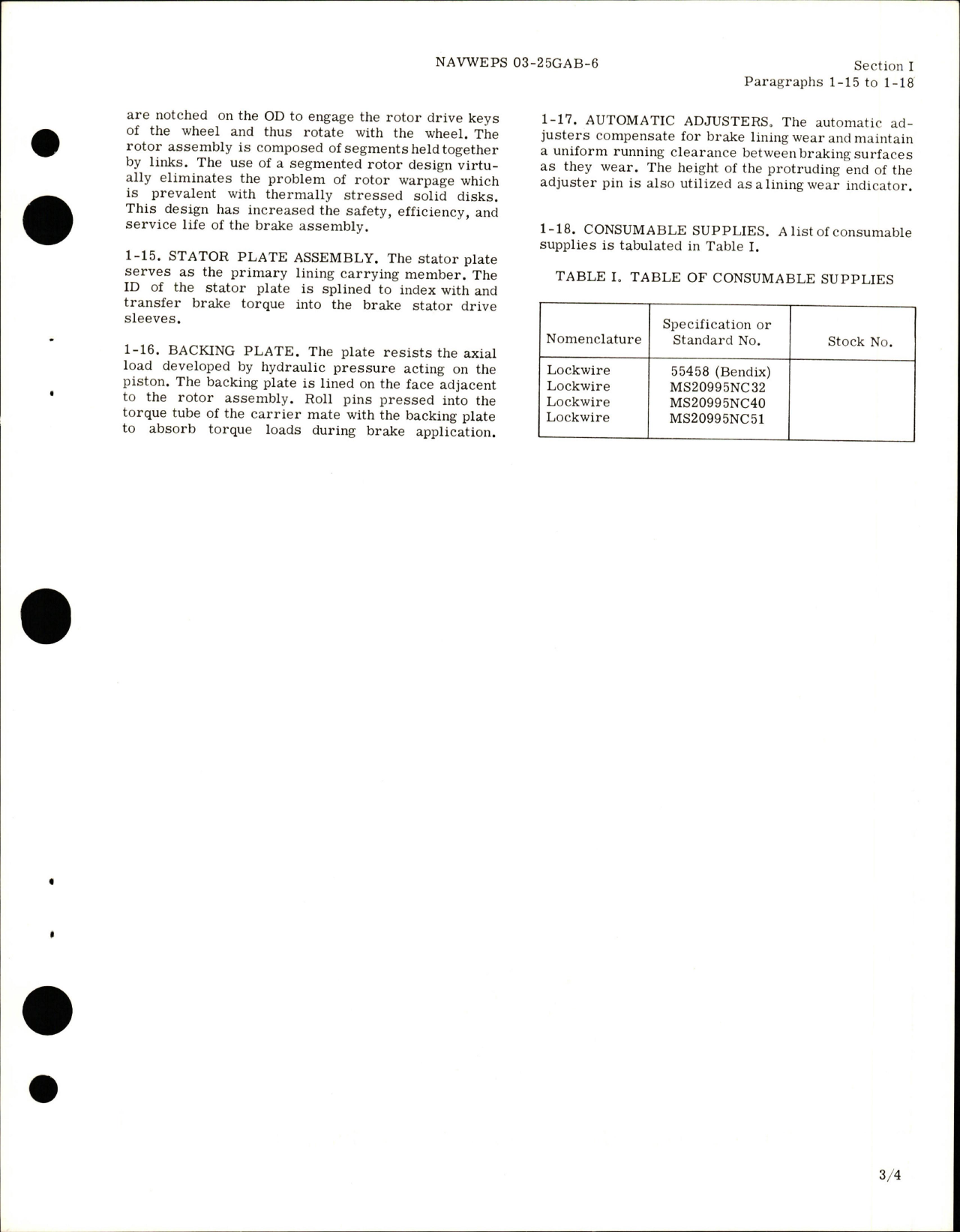 Sample page 7 from AirCorps Library document: Operation and Maintenance Instructions for Main Landing Gear Brake Assembly