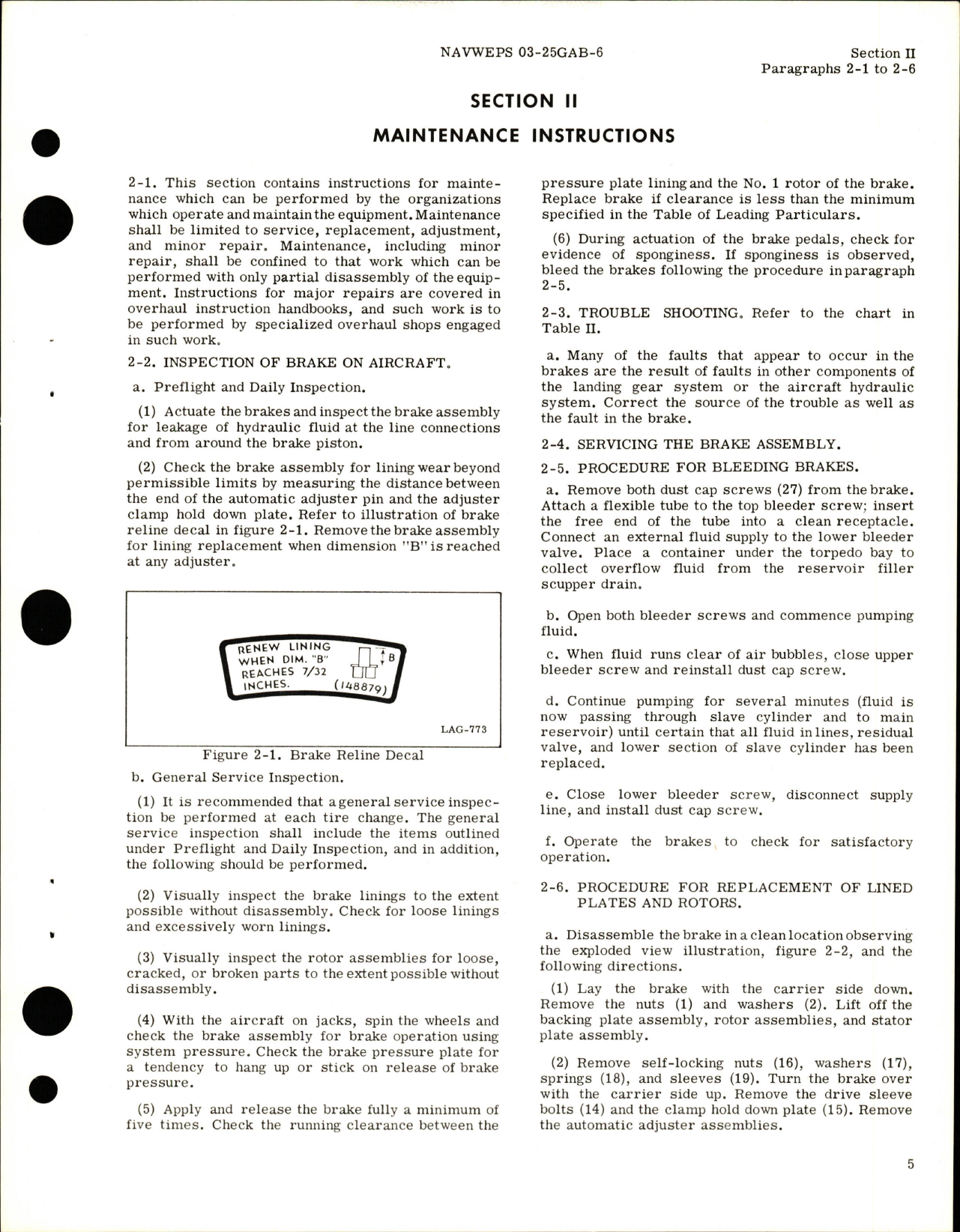 Sample page 9 from AirCorps Library document: Operation and Maintenance Instructions for Main Landing Gear Brake Assembly