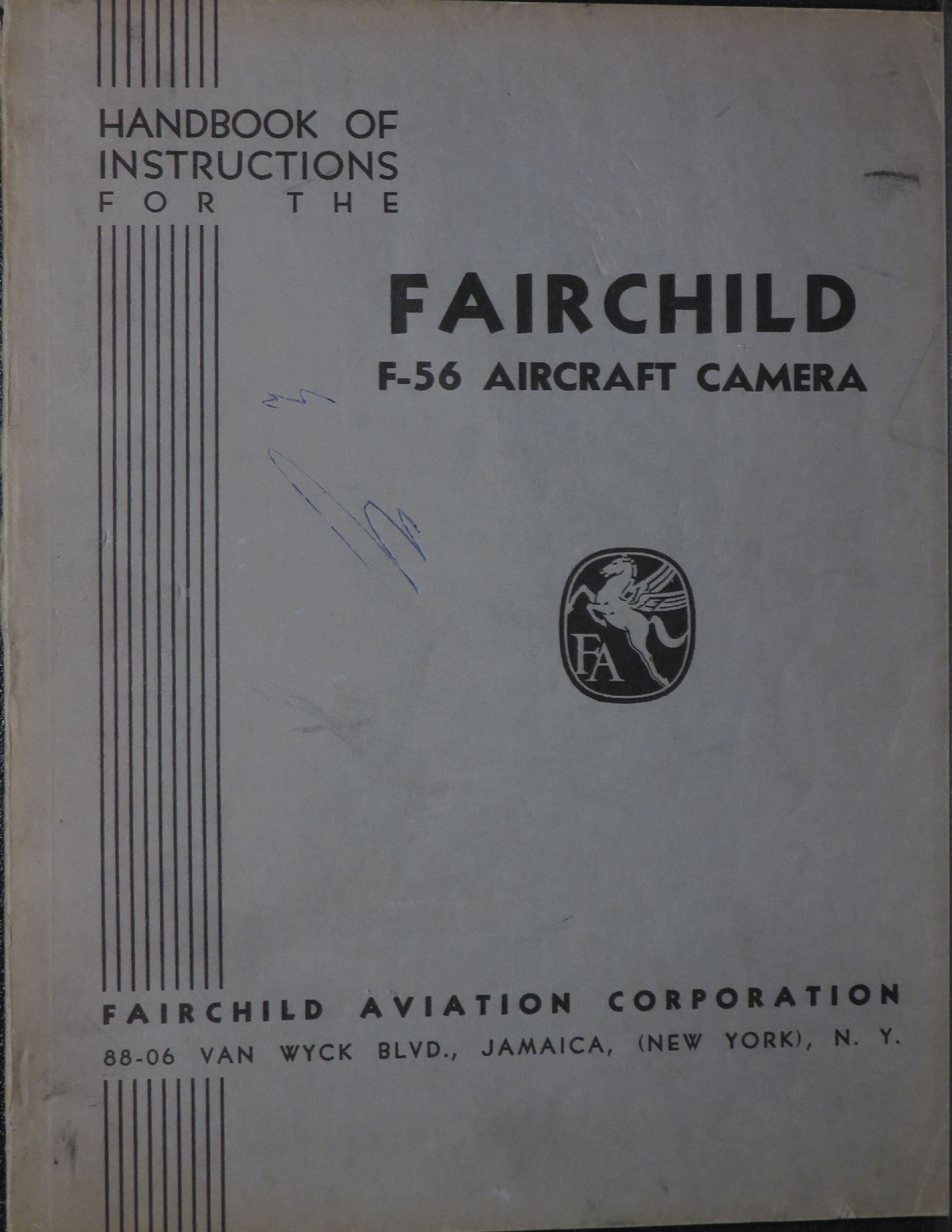 Sample page 1 from AirCorps Library document: Handbook of Instructions for the Fairchild F-56 Aircraft Camera