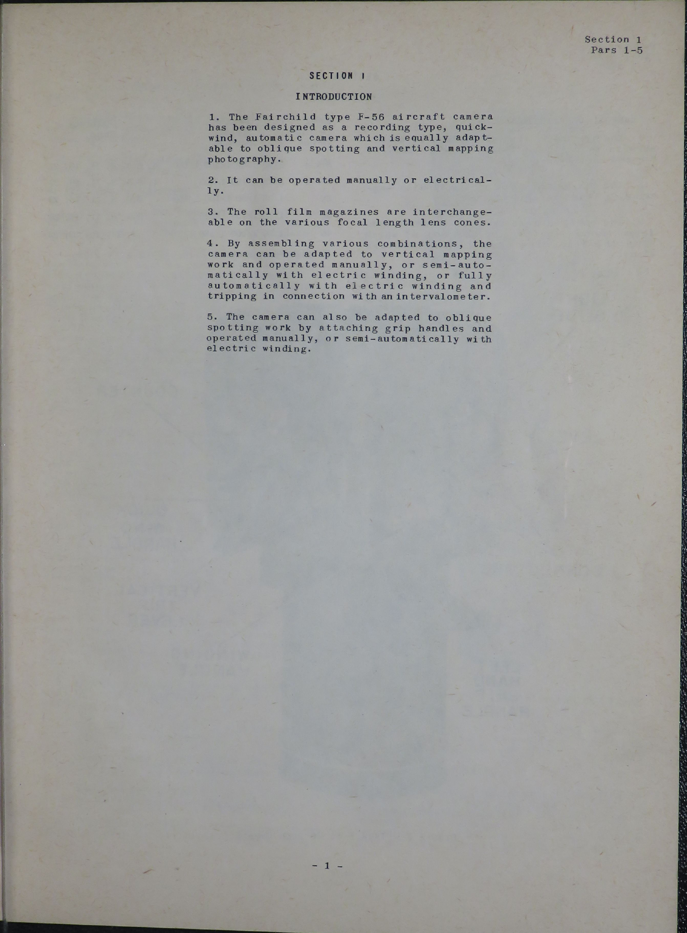 Sample page 7 from AirCorps Library document: Handbook of Instructions for the Fairchild F-56 Aircraft Camera
