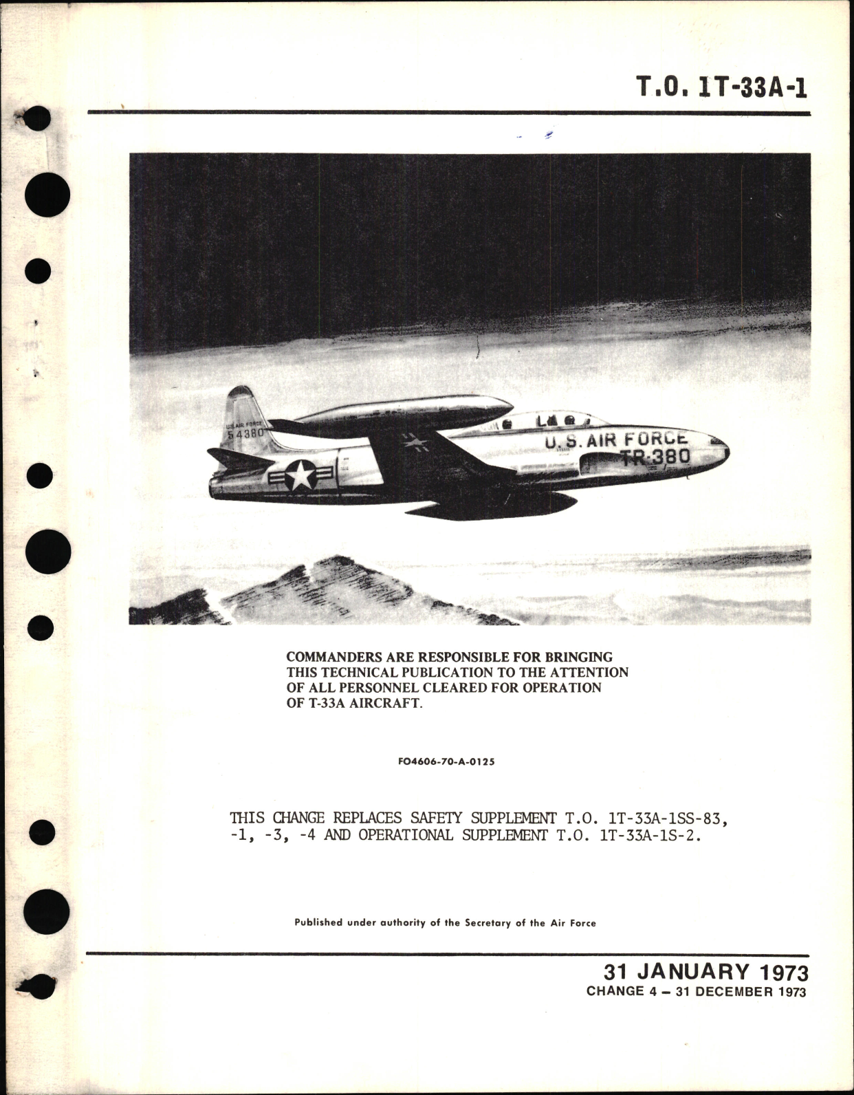 Sample page 1 from AirCorps Library document: Flight Handbook for T-33A