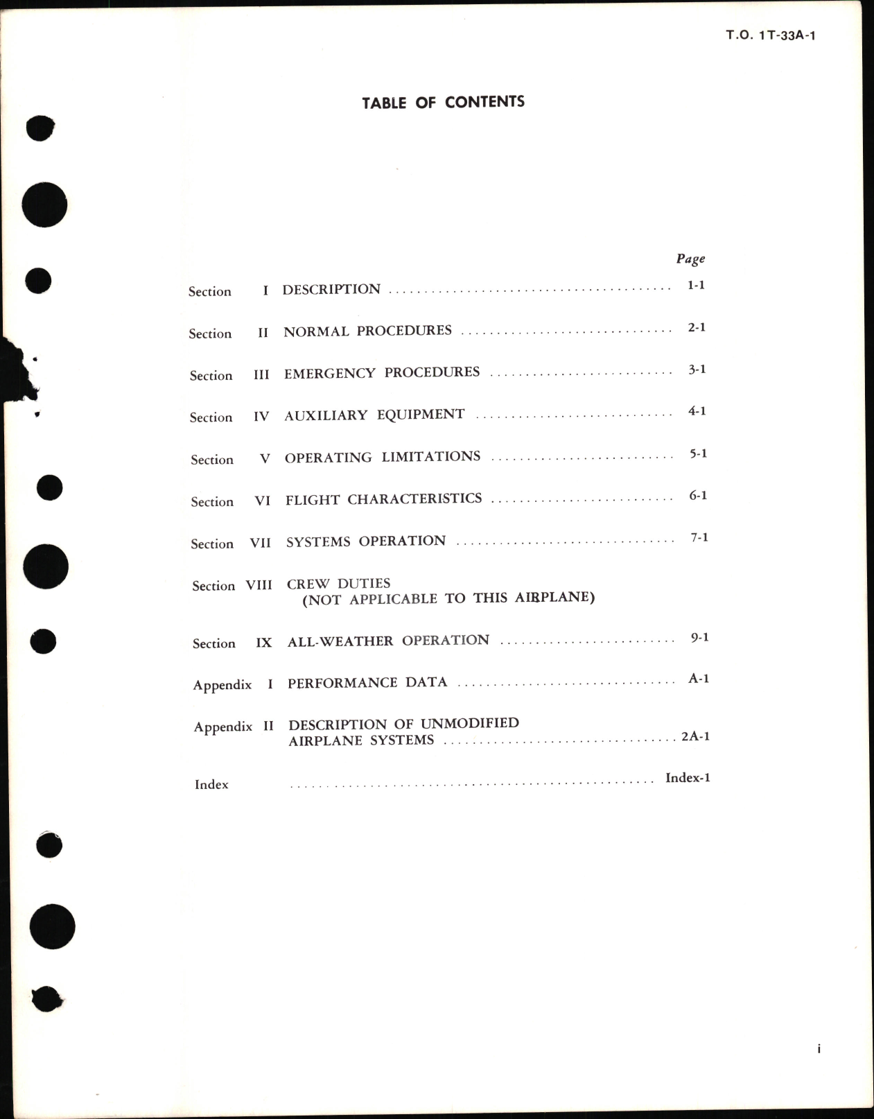 Sample page 5 from AirCorps Library document: Flight Handbook for T-33A