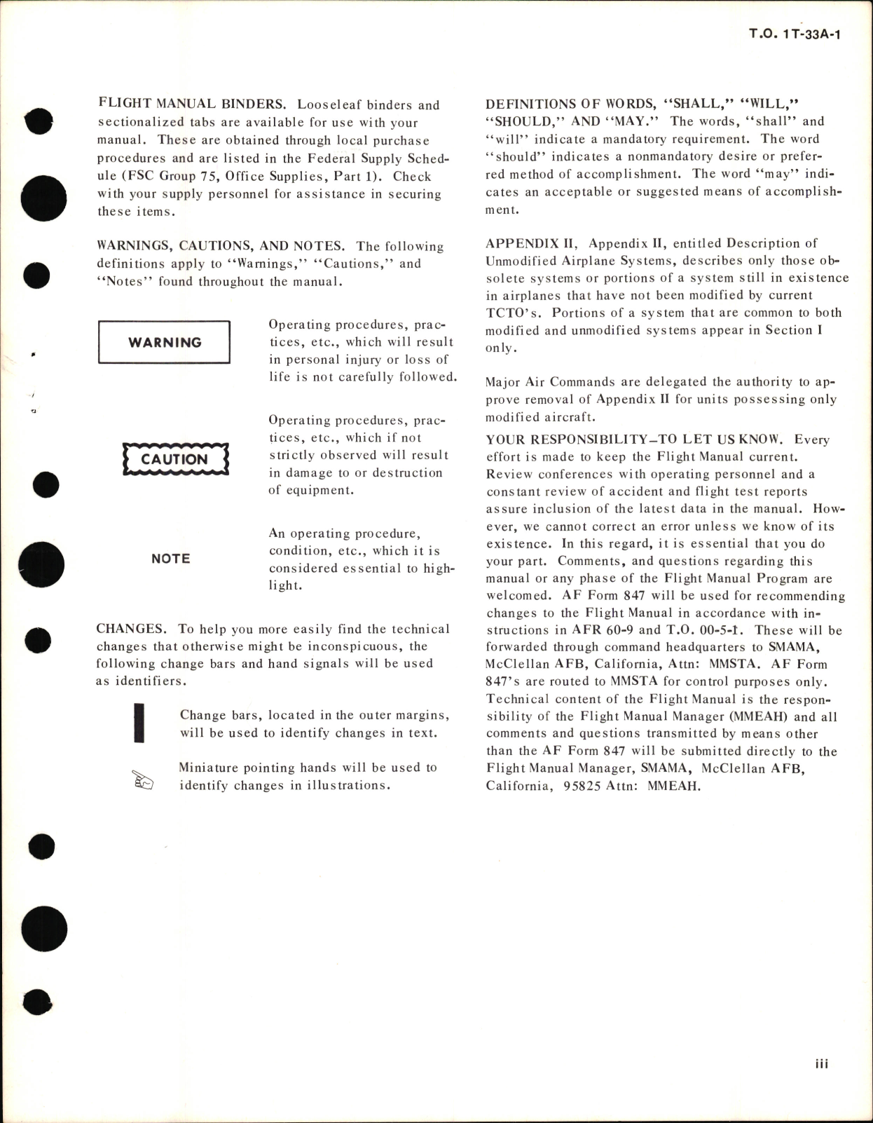 Sample page 7 from AirCorps Library document: Flight Handbook for T-33A