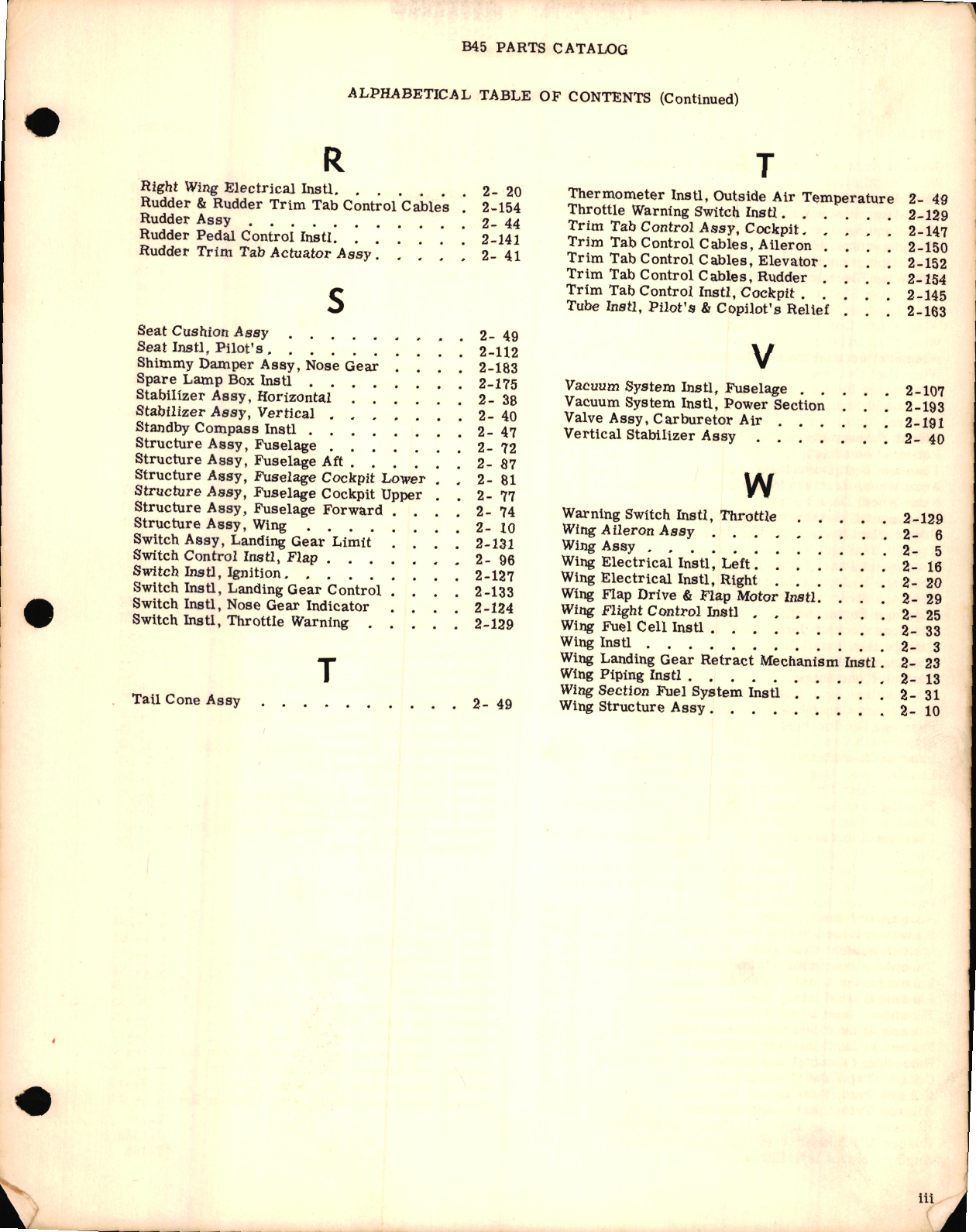 Sample page 5 from AirCorps Library document: Parts Catalog for Mentor Model B-45