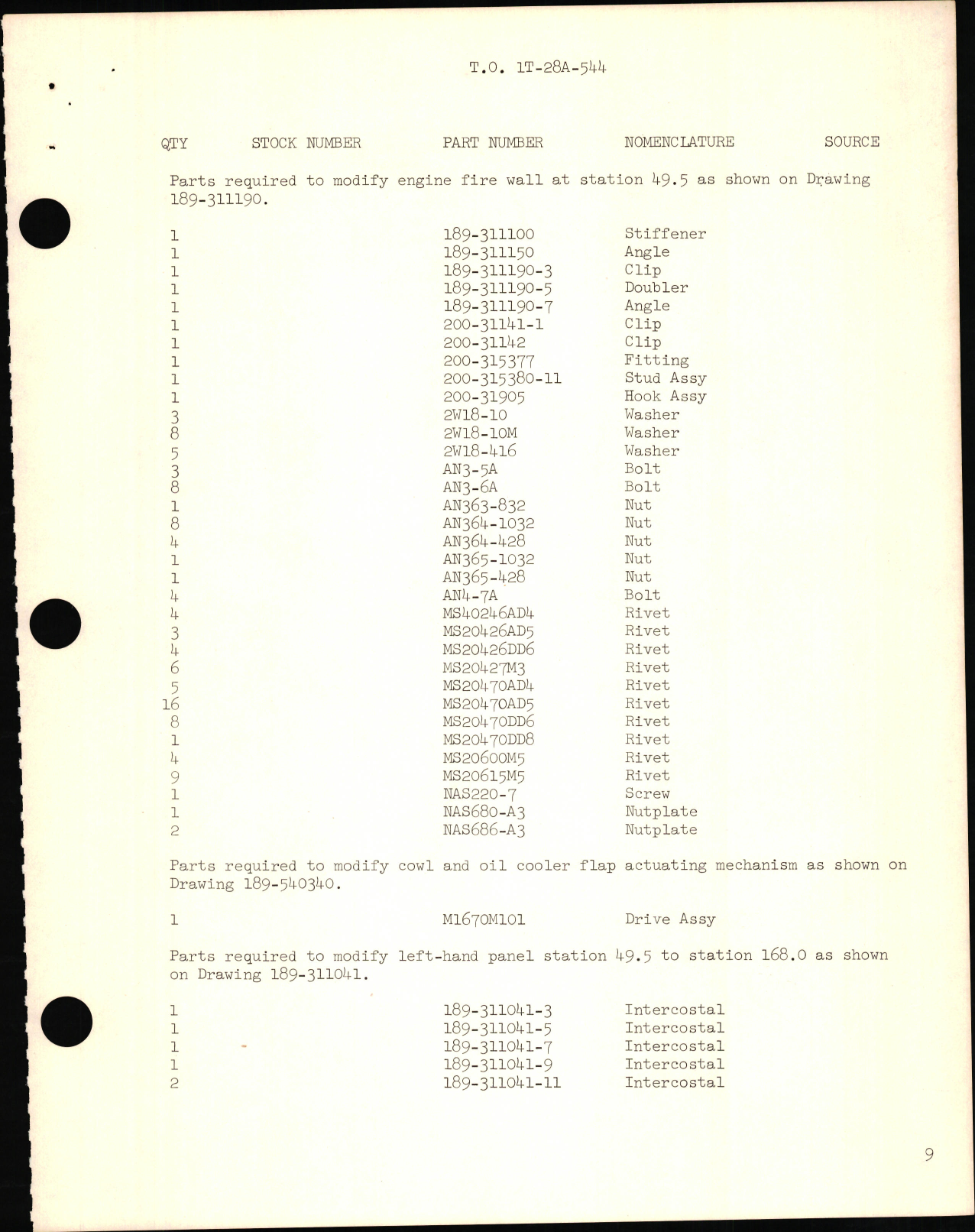 Sample page 9 from AirCorps Library document: Modification of T-28A to T-28D, Incorporating R1820-56S Engine and Increased Armament Capability
