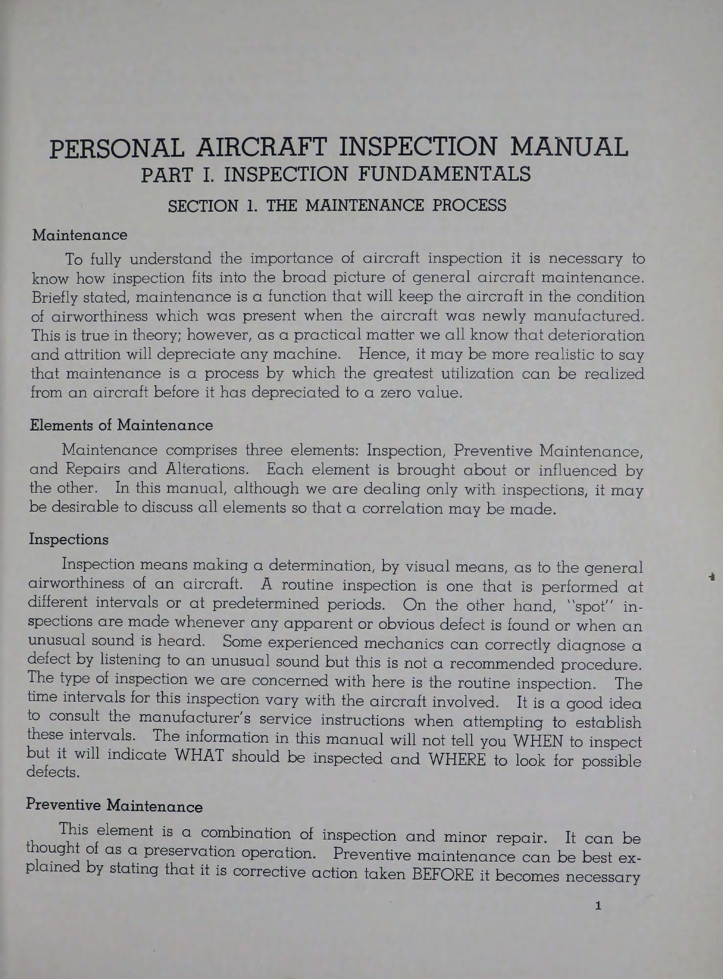 Sample page 7 from AirCorps Library document: Personal Aircraft Inspection Manual