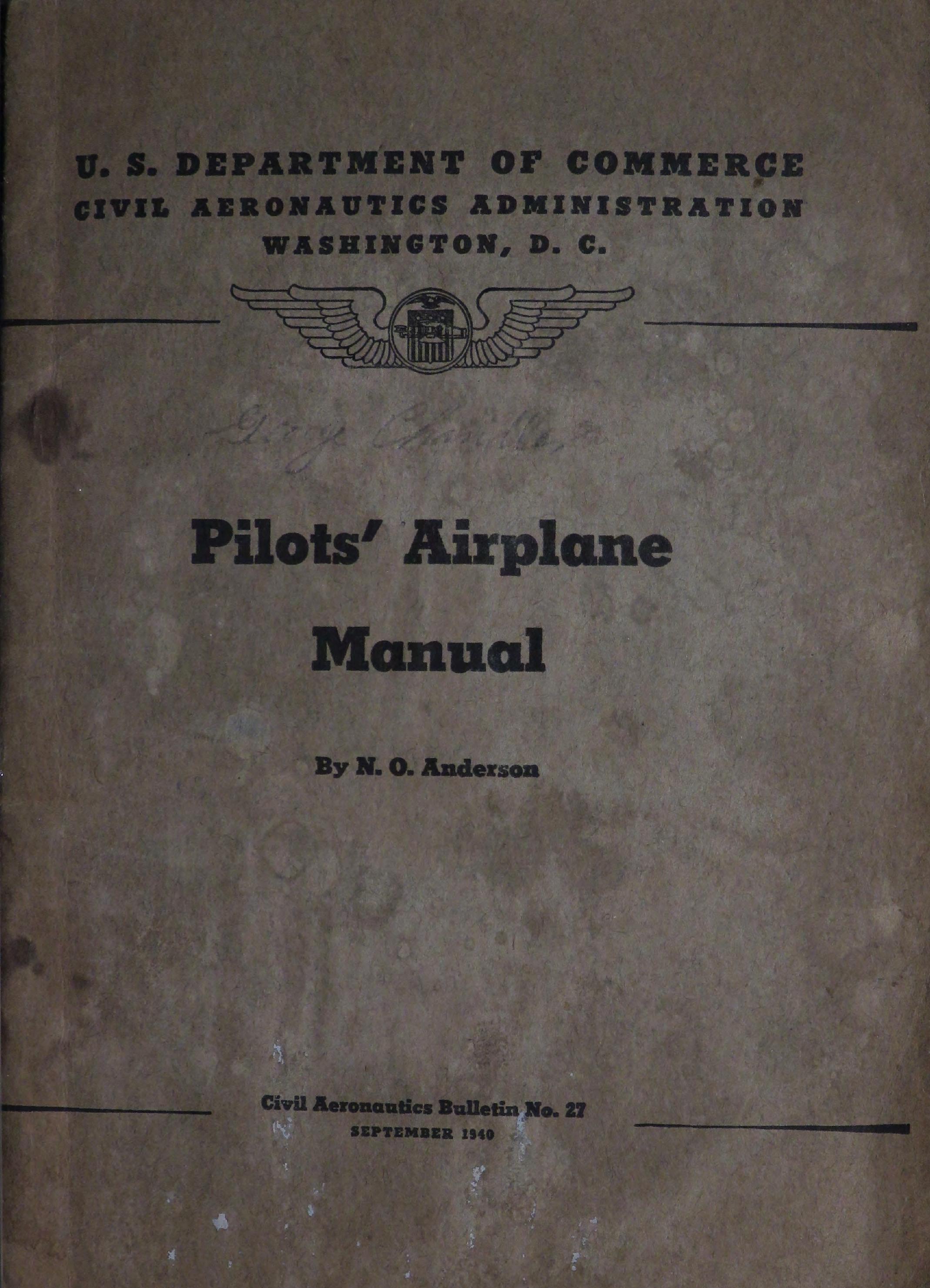 Sample page 1 from AirCorps Library document: Pilots' Airplane Manual