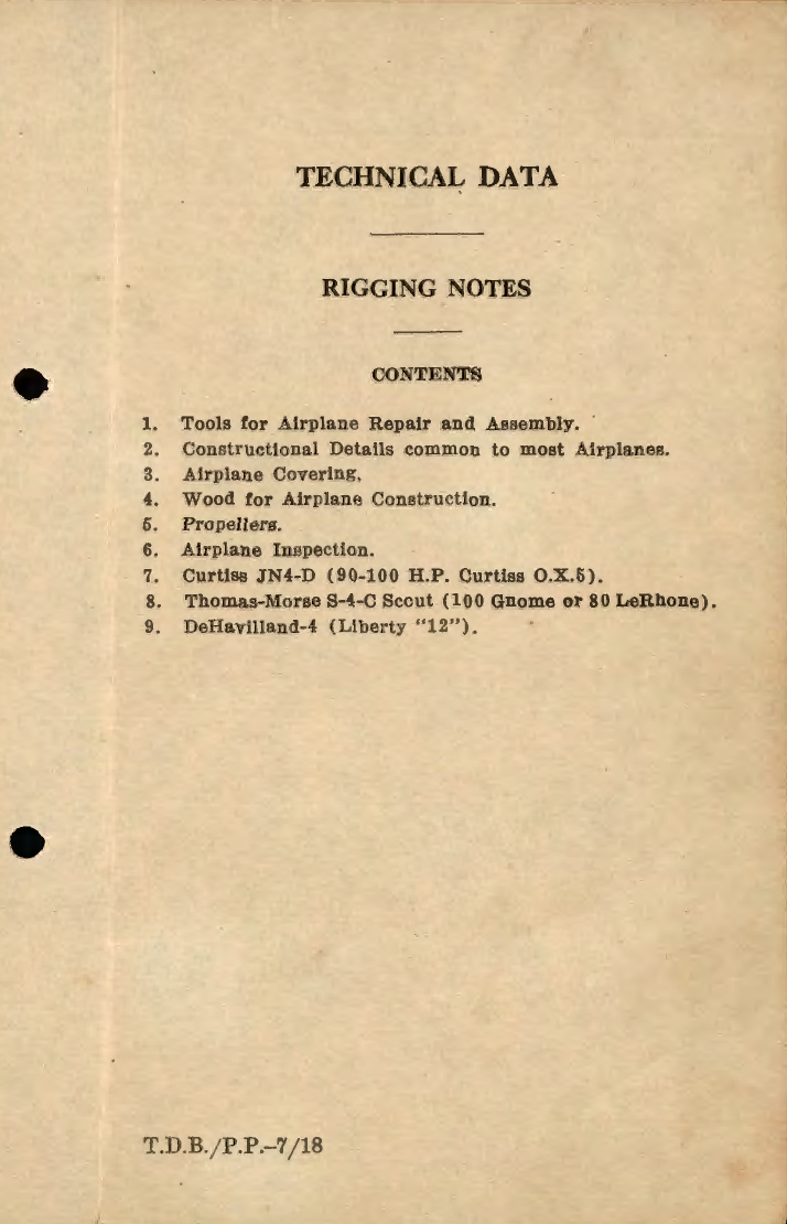 Sample page 7 from AirCorps Library document: Rigging Notes