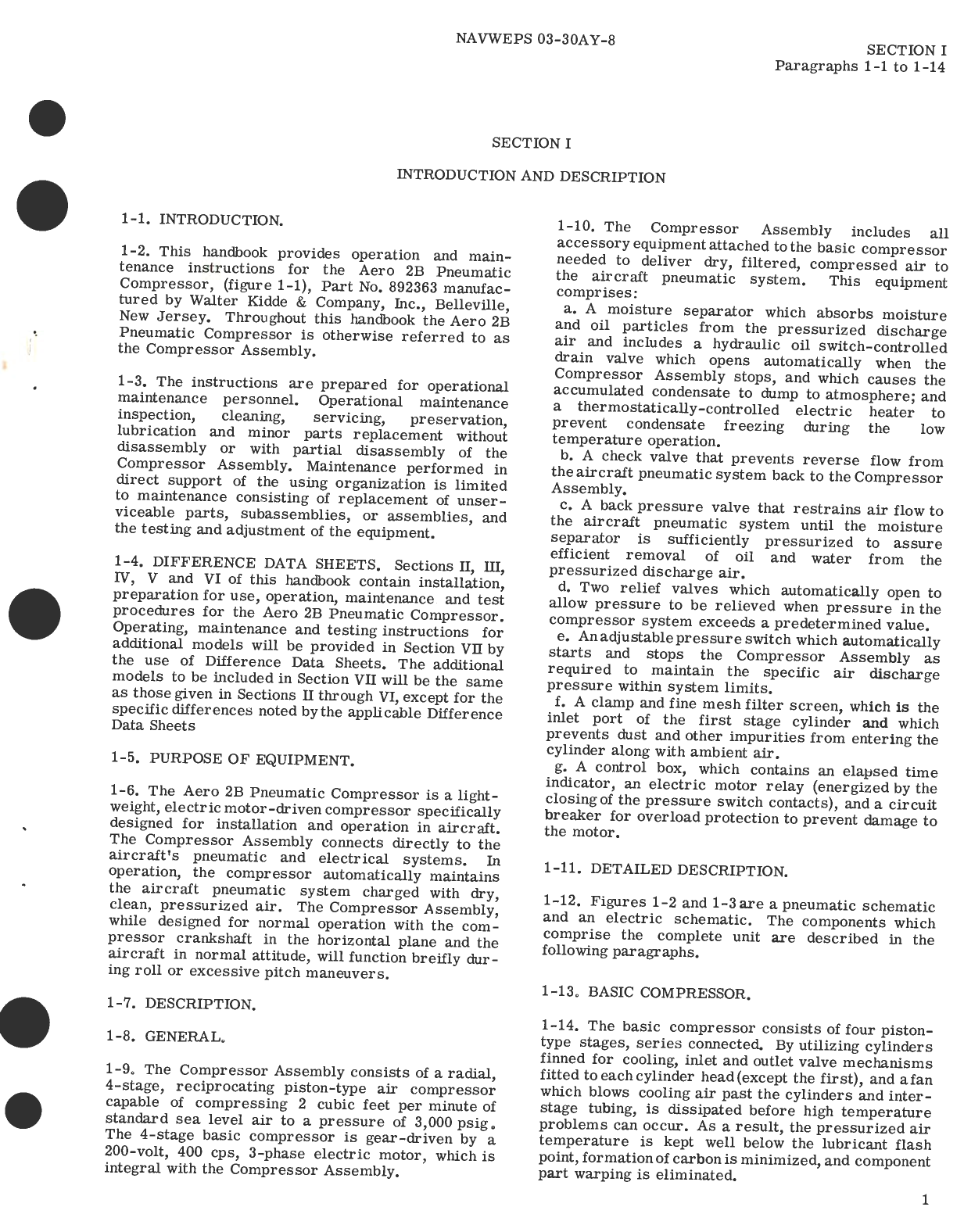 Sample page 5 from AirCorps Library document: Operation and Maintenance Instructions for Aero 2B Pneumatic Compressor Part No. 892363 