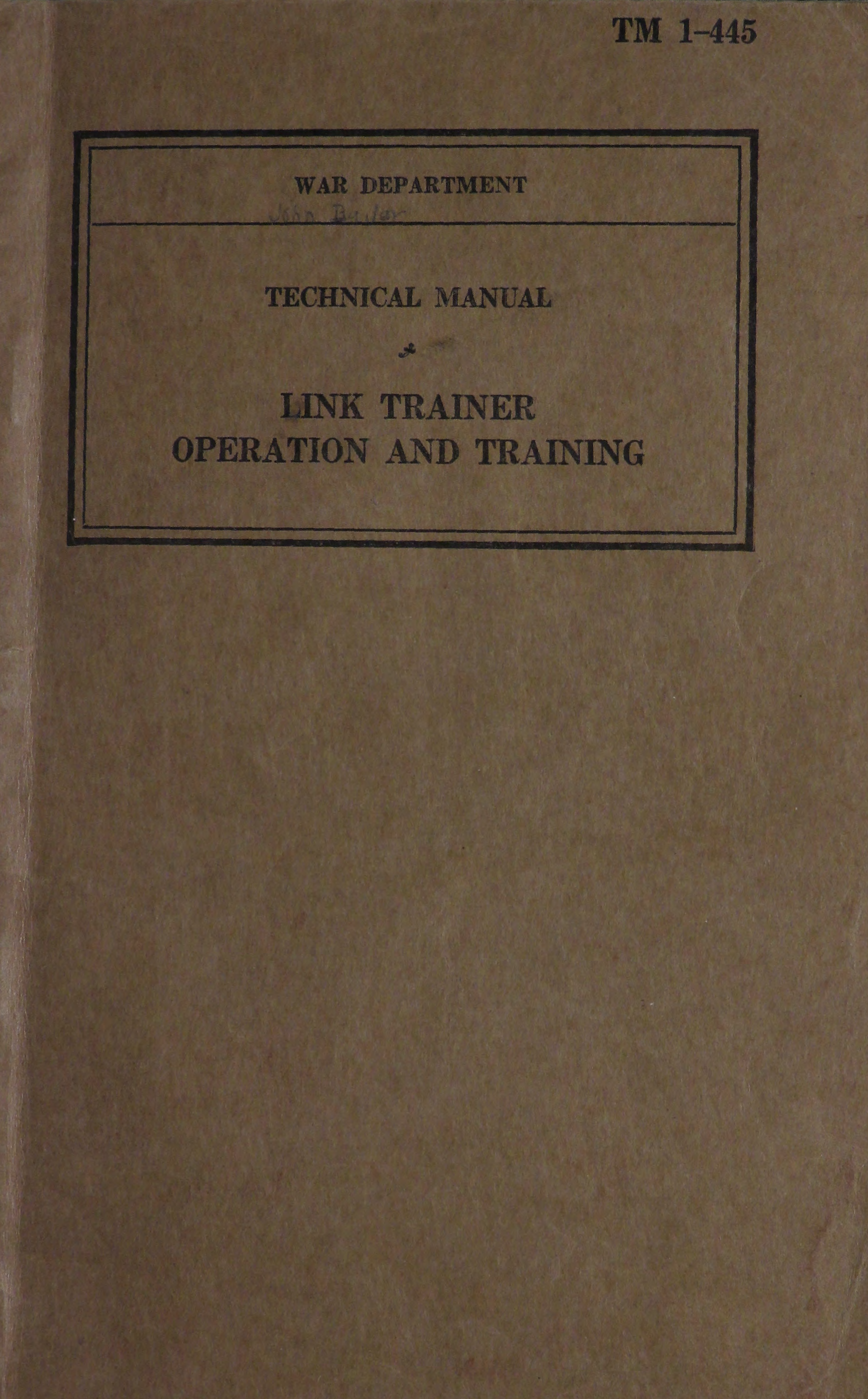 Sample page 1 from AirCorps Library document: Link Trainer Operation and Training