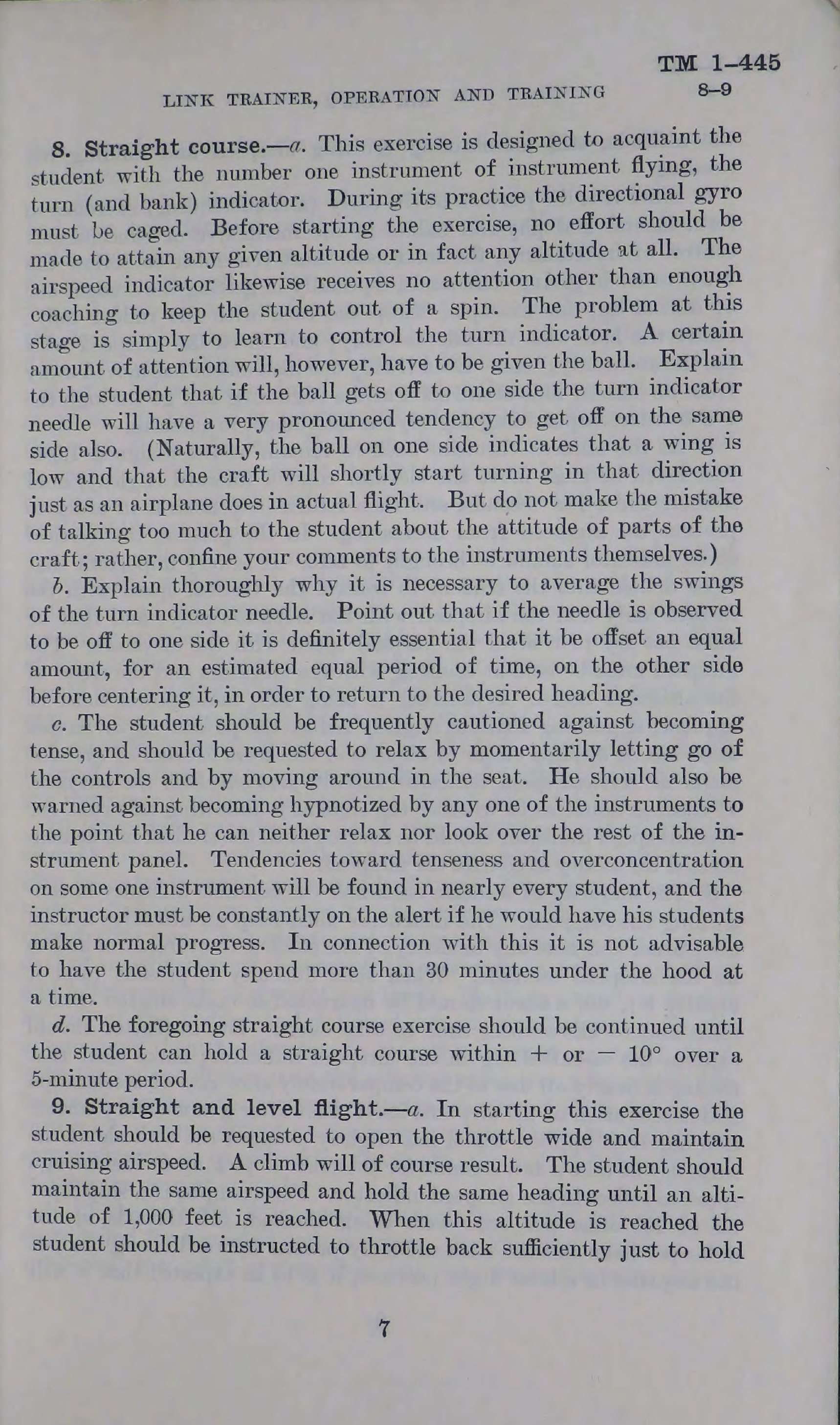 Sample page 9 from AirCorps Library document: Link Trainer Operation and Training