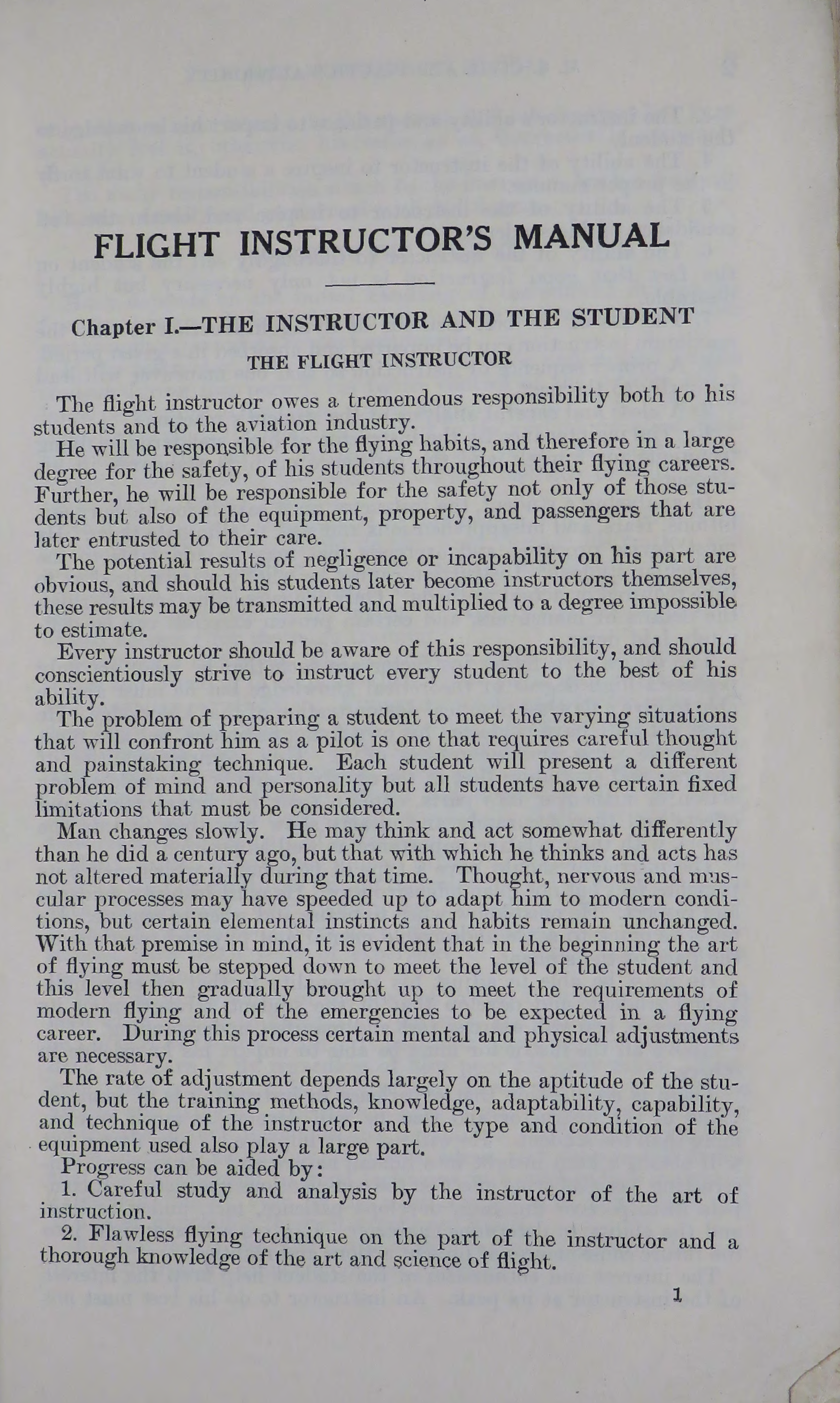 Sample page 9 from AirCorps Library document: Flight Instructor's Manual