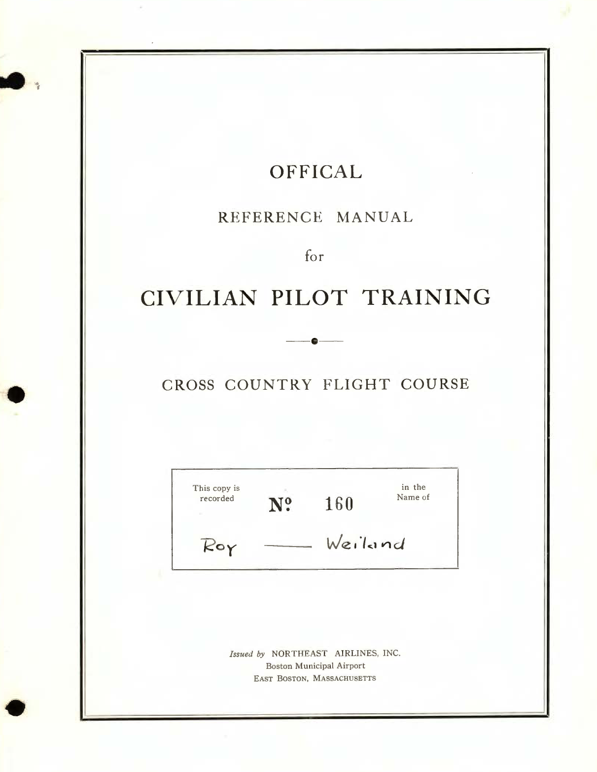 Sample page 1 from AirCorps Library document: Civilian Pilot Training - Cross Country Flight Course