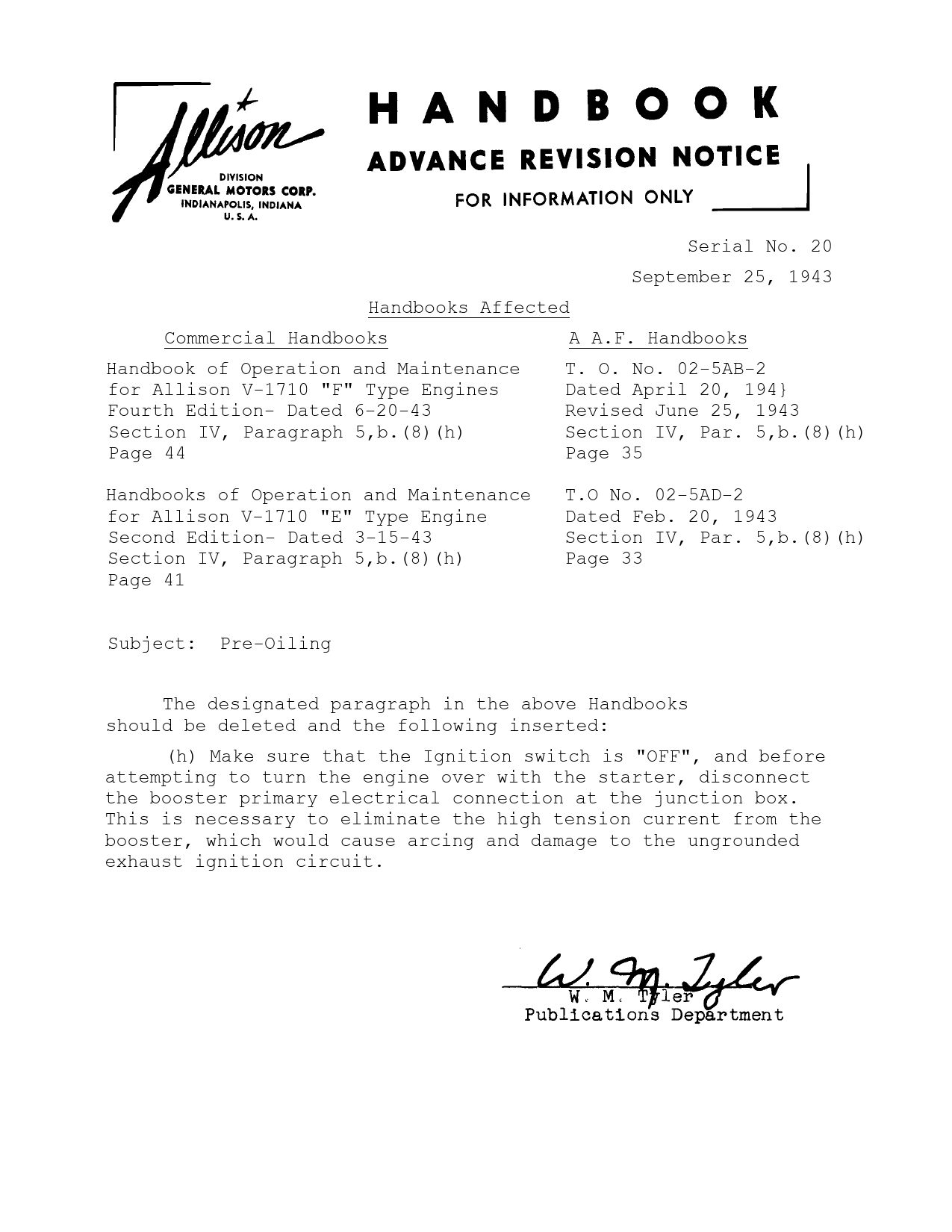 Sample page 1 from AirCorps Library document: Pre-Oiling