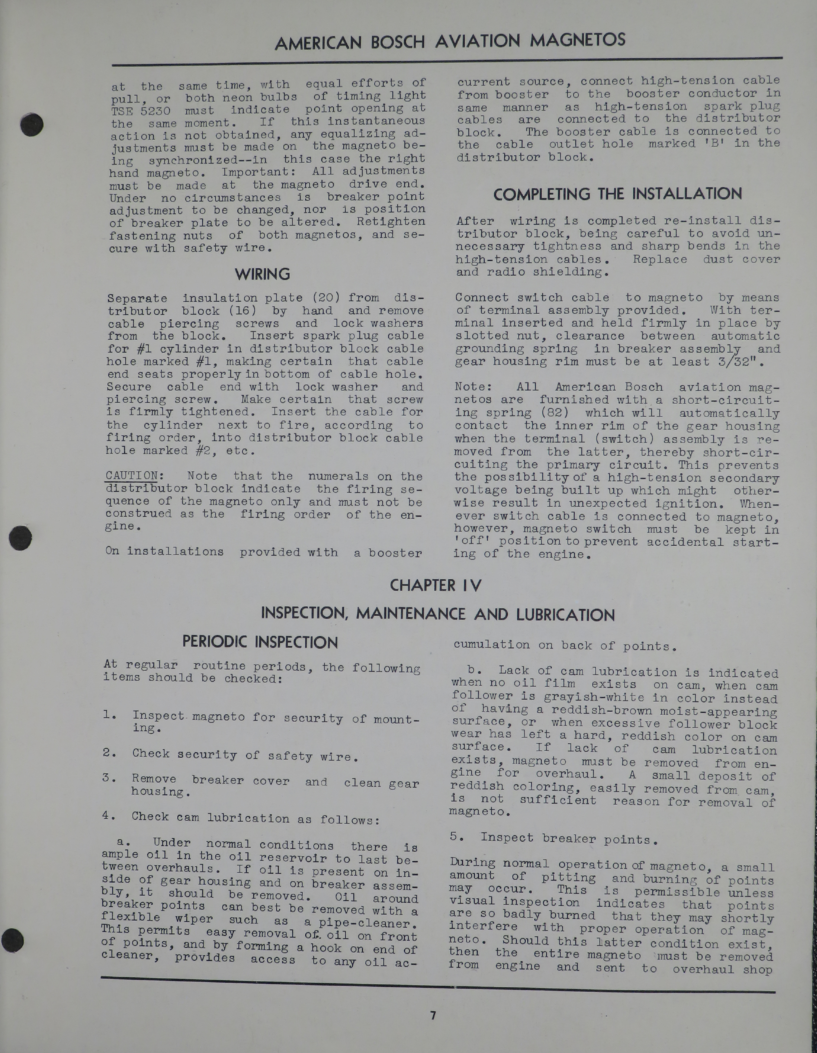 Sample page 7 from AirCorps Library document: Service Instructions for American Bosch Aviation Magnetos - Types SF14LU-7 and SF14LC-7