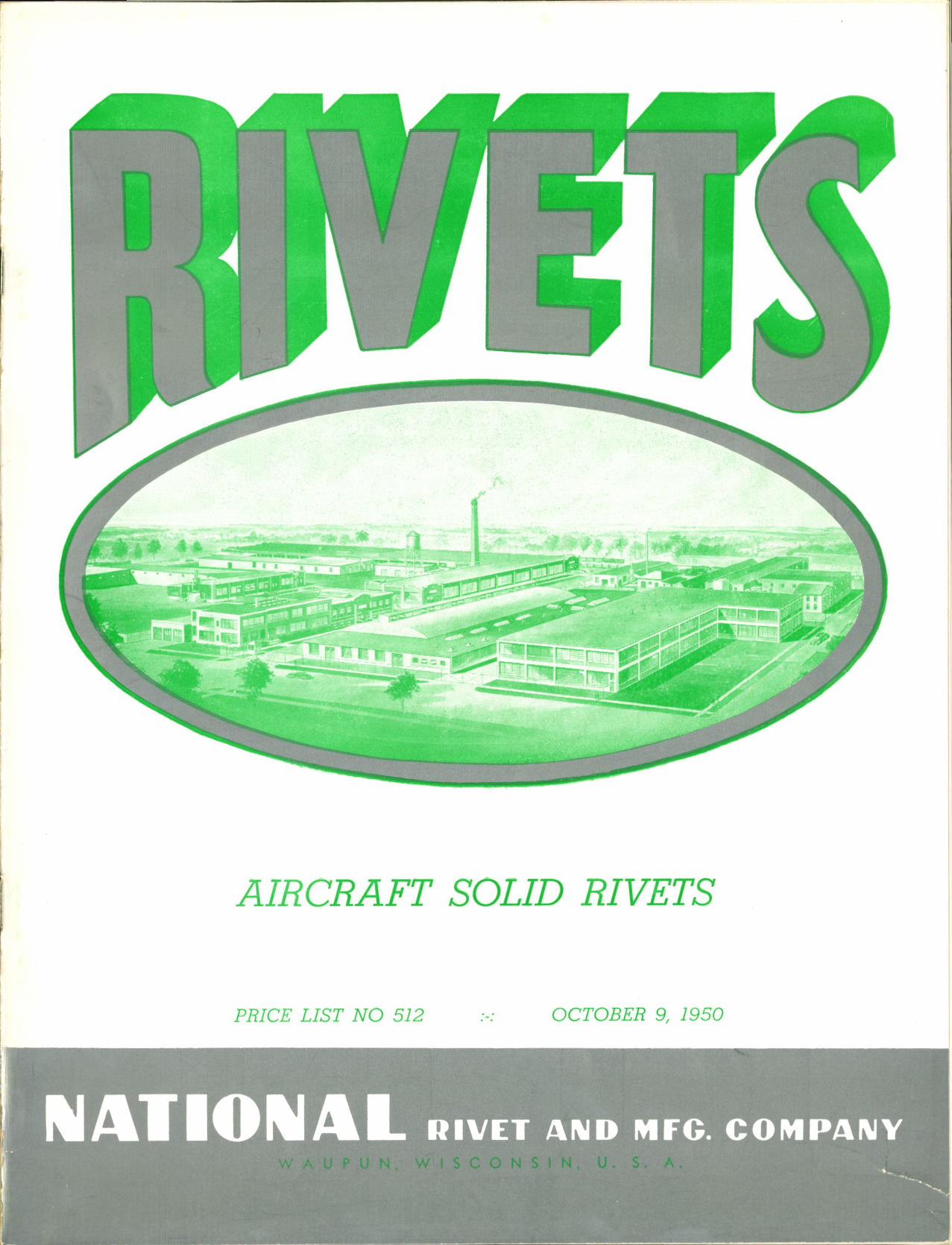 Sample page 1 from AirCorps Library document: Aircraft Solid Rivets - National Rivet & Mgf Co
