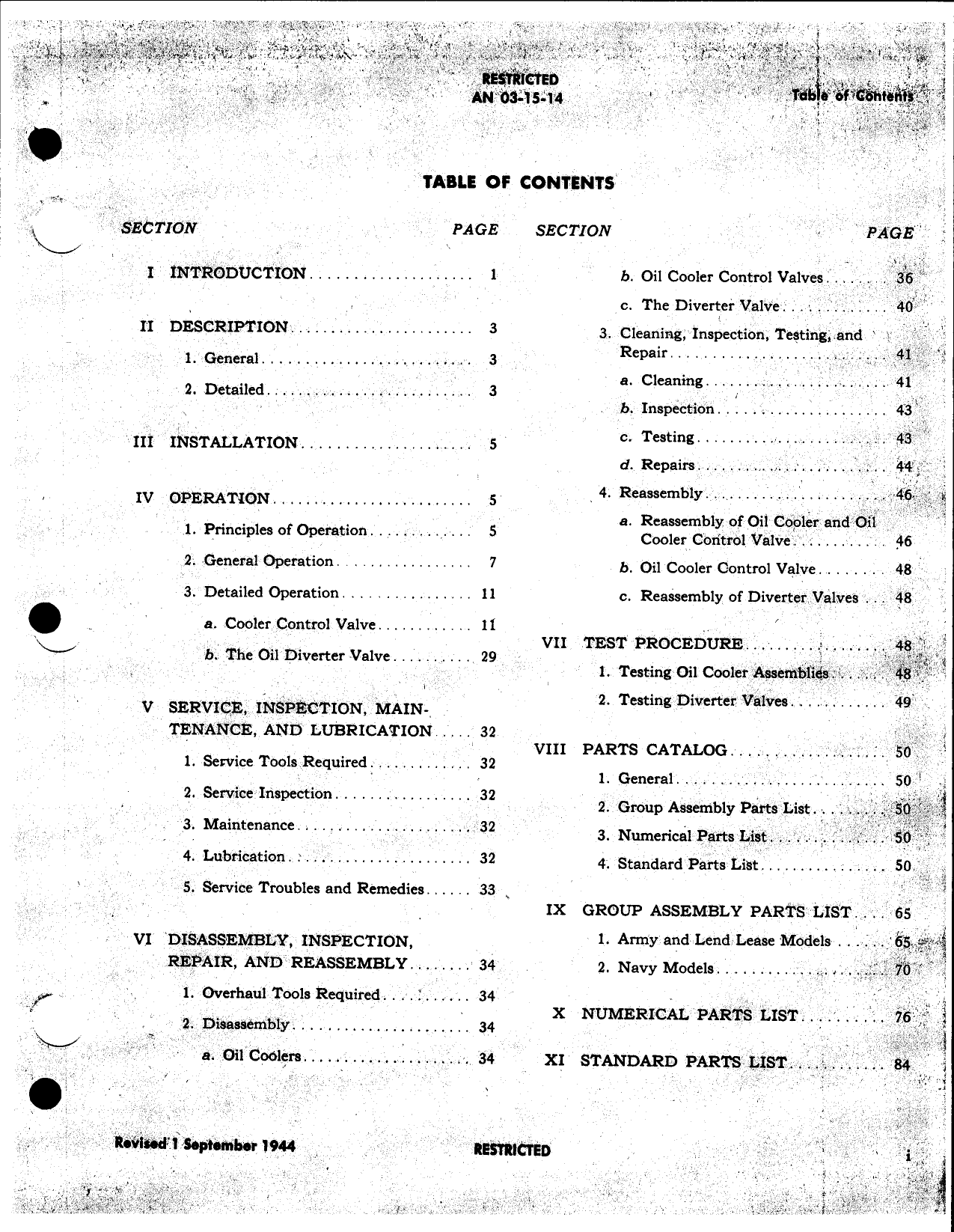 Sample page  3 from AirCorps Library document: Oil Coolers & Control Vales - Instructions w/Parts Catalog