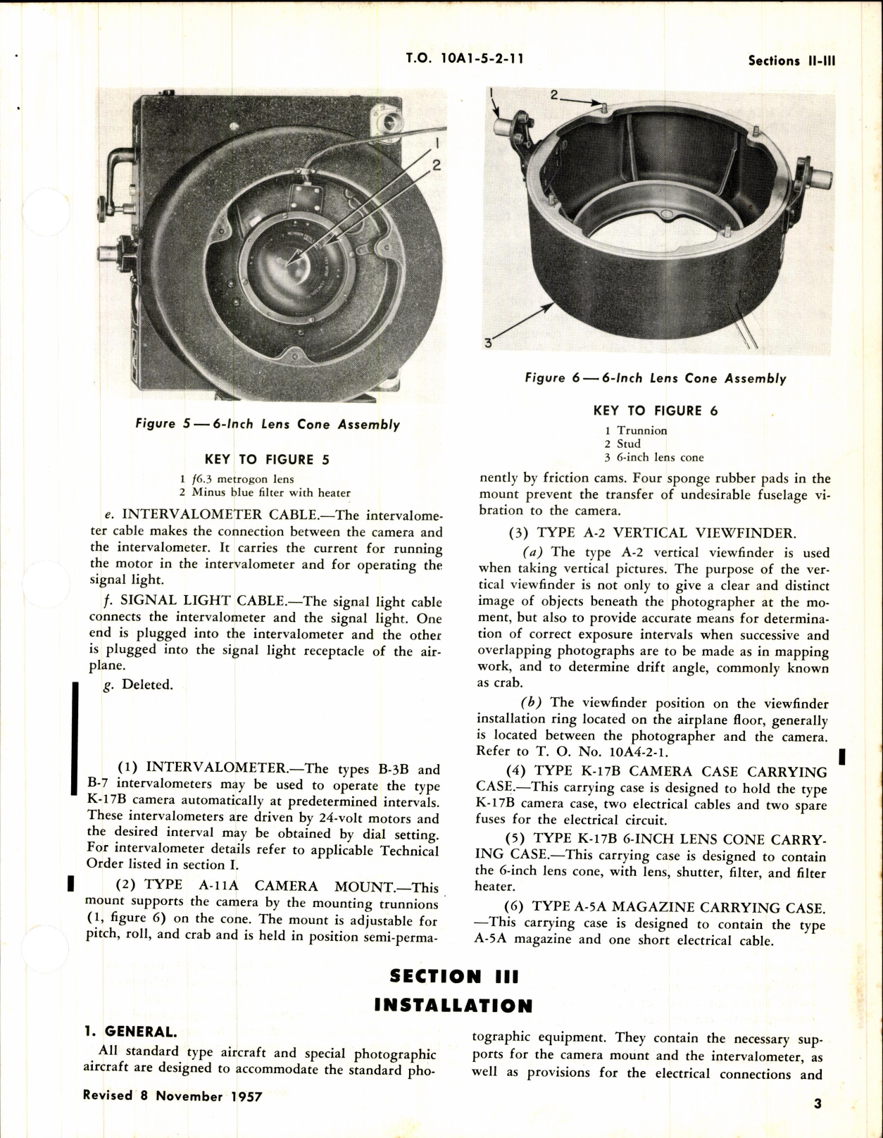Sample page 5 from AirCorps Library document: Operation, Service, and Overhaul Instructions with Parts Catalog for Aircraft Camera Type K-17B 