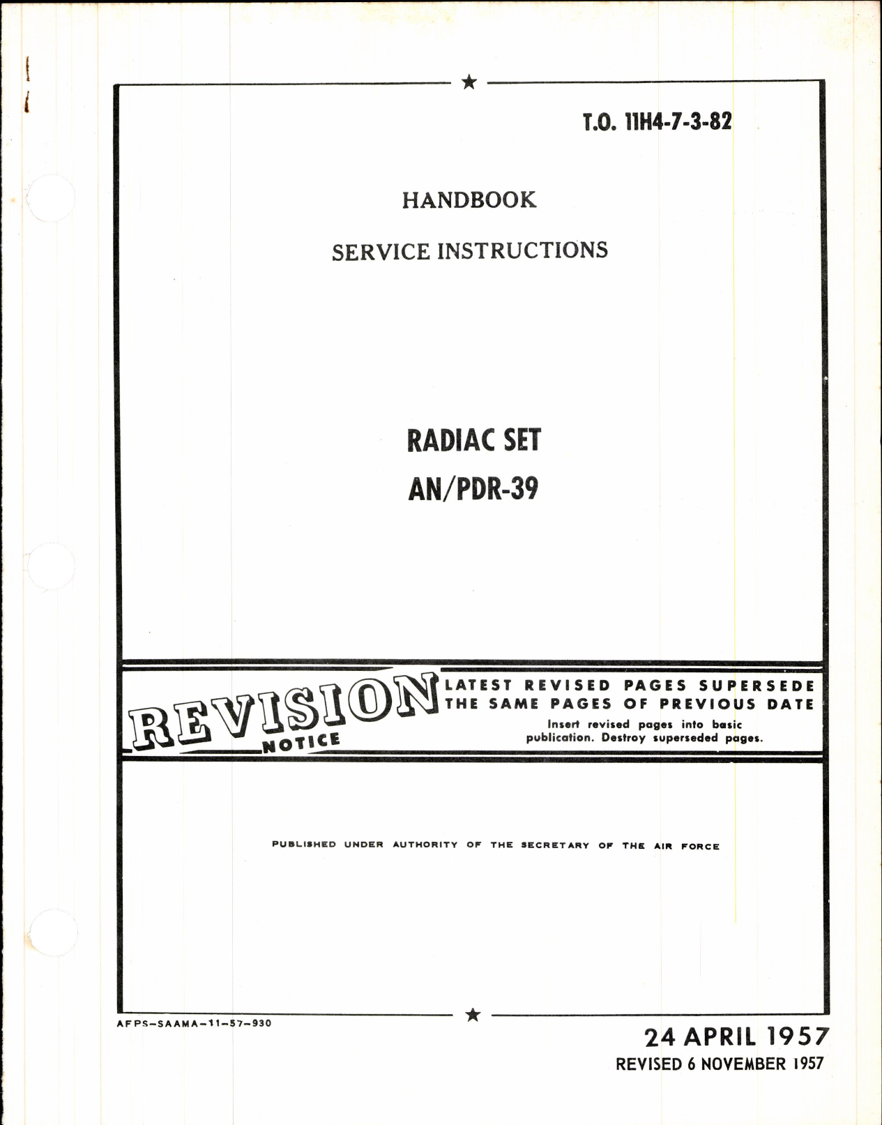 Sample page 1 from AirCorps Library document: Service Instructions for Radiac Set AN/PDR-39