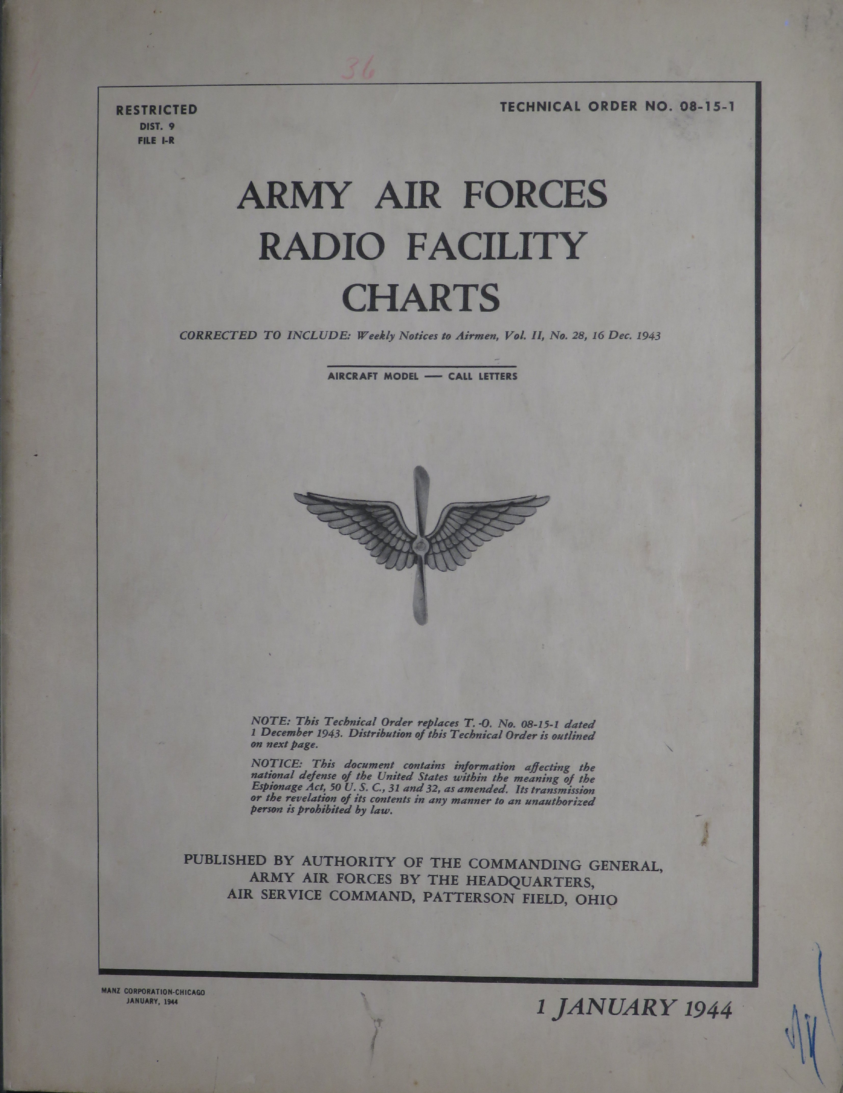 Sample page 1 from AirCorps Library document: Radio Facility Charts