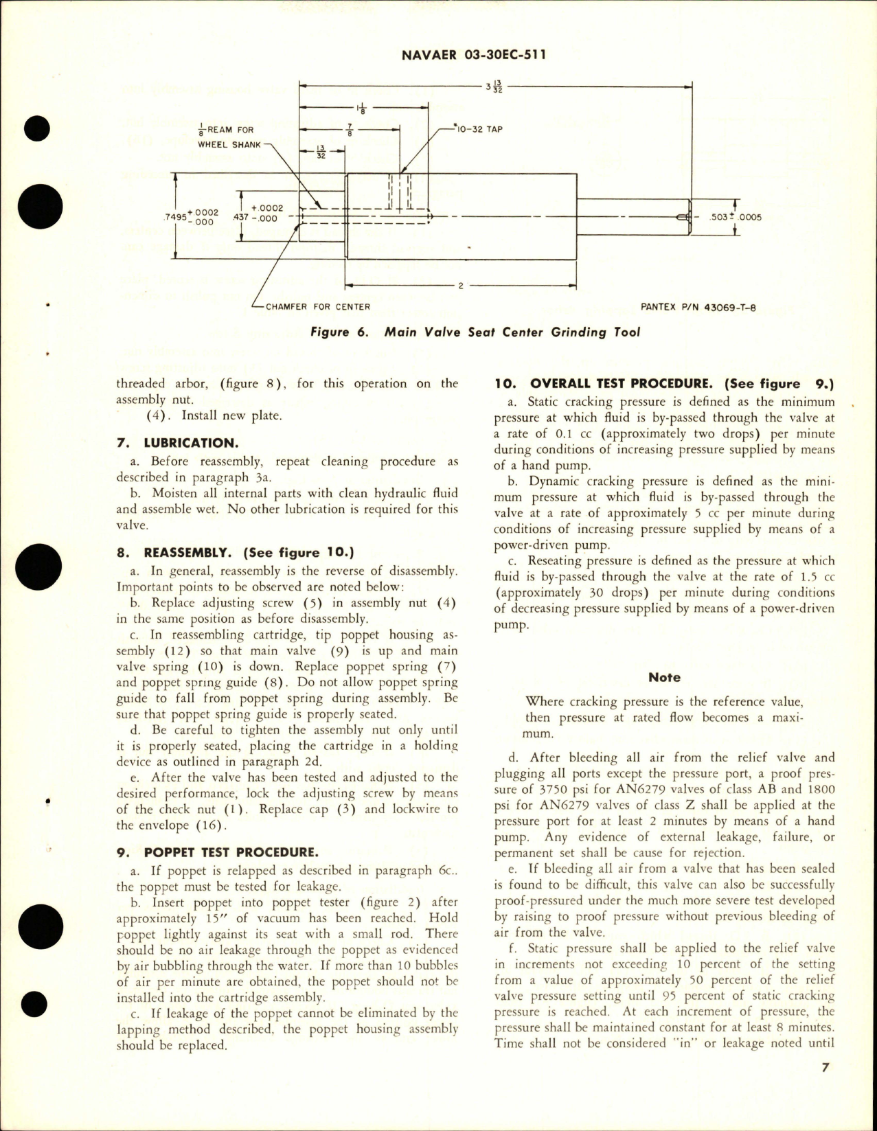Sample page 7 from AirCorps Library document: Overhaul Instructions with Parts Breakdown for Hydraulic Pressure Relief Valve - AA-8-08 and AA-12-10A 