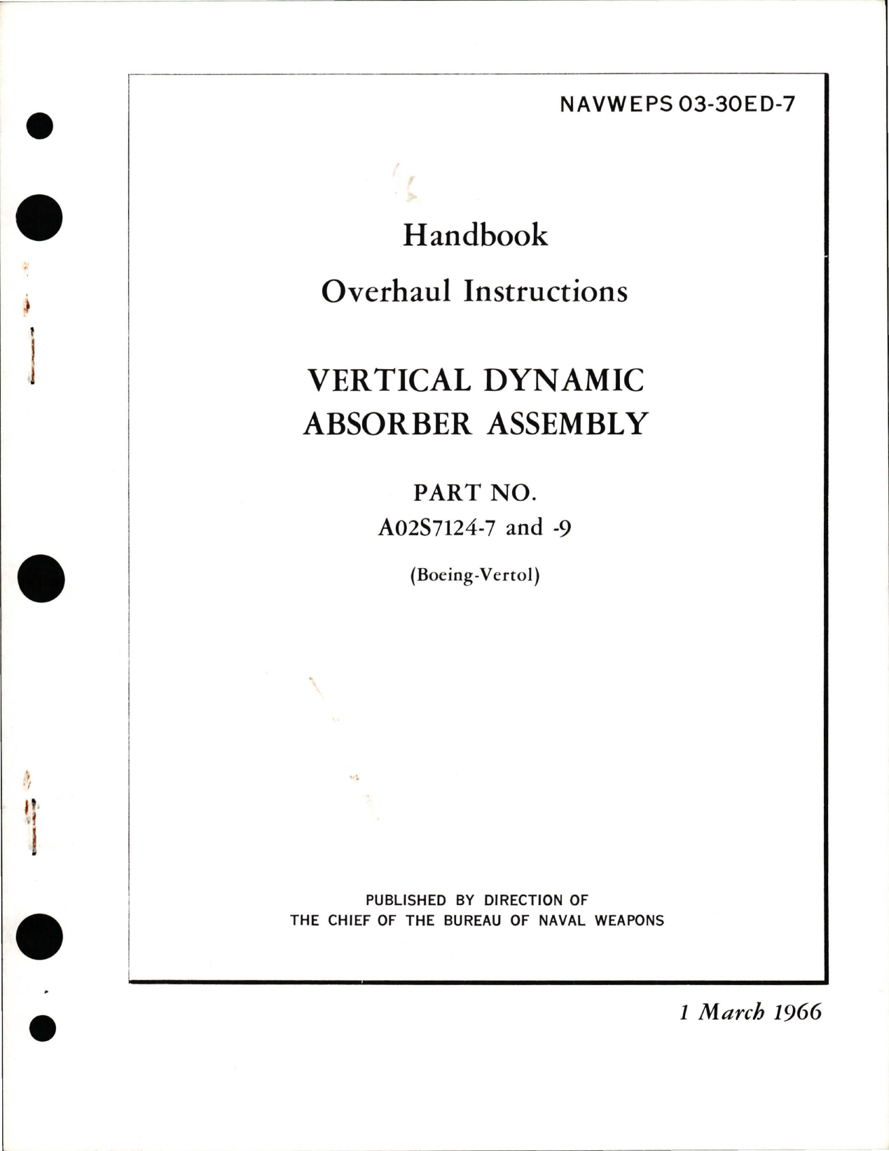 Sample page 1 from AirCorps Library document: Overhaul Instructions for Vertical Dynamic Absorber Assembly - Part A02S7124-7 and A02SA7124-9