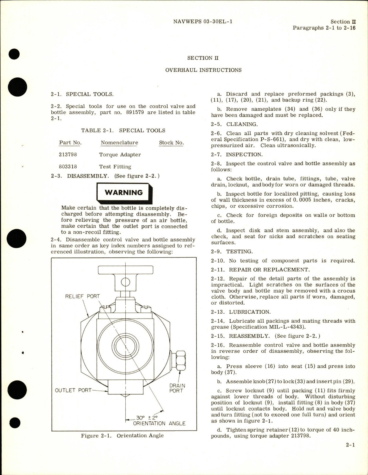 Sample page 7 from AirCorps Library document: Overhaul Instructions for Control Valve and Bottle Assembly - Part 891579