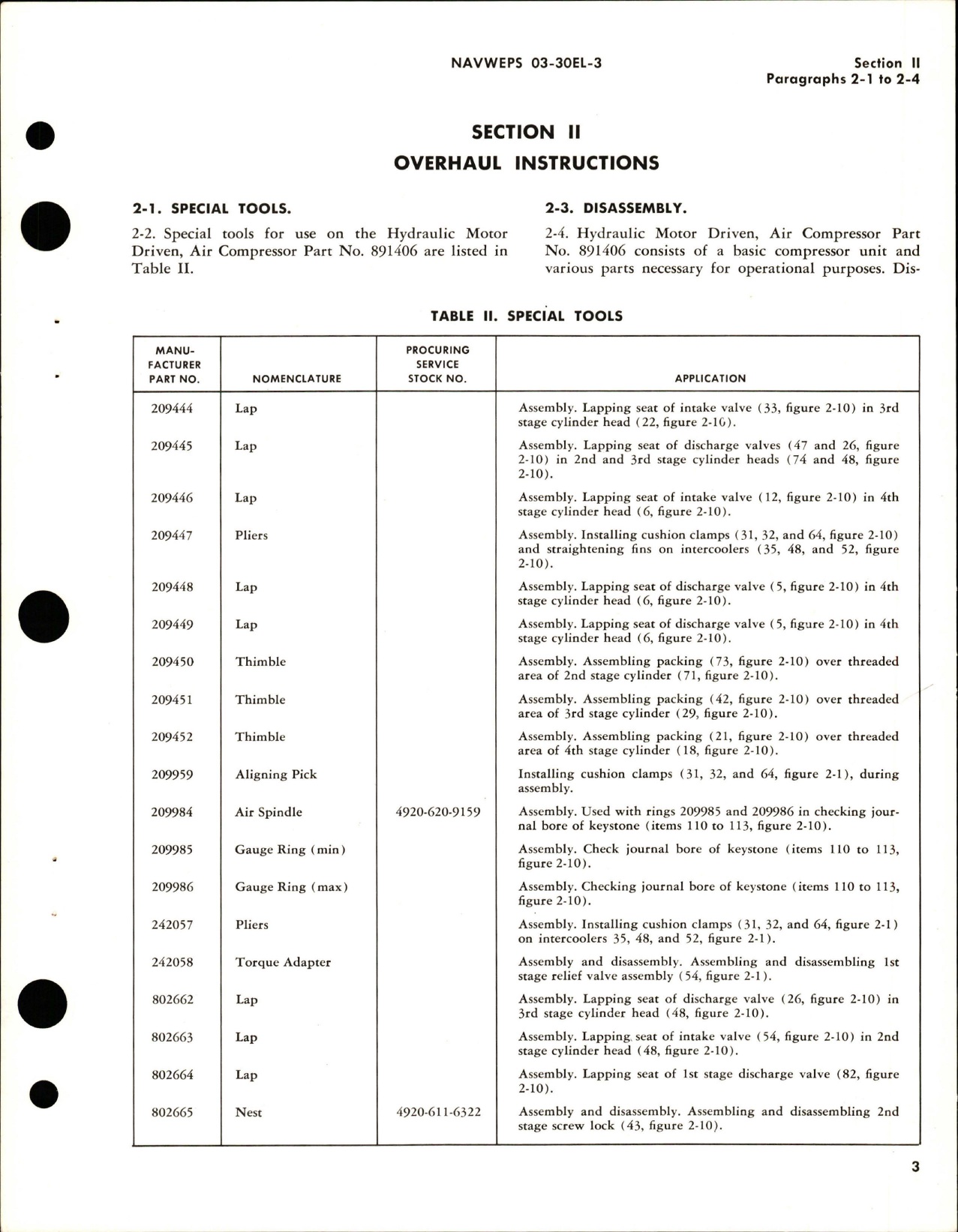 Sample page 7 from AirCorps Library document: Overhaul Instructions for Hydraulic Motor Driven Air Compressor - 891406