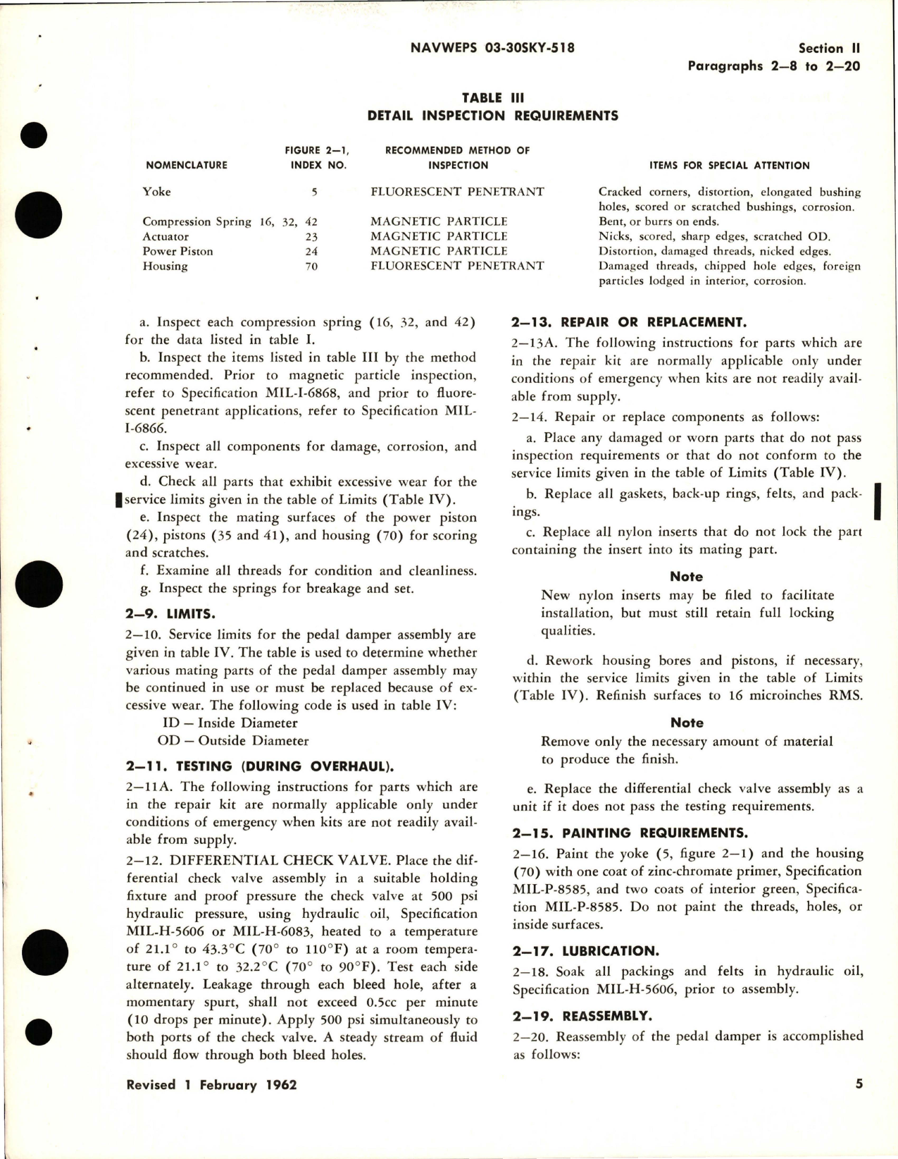 Sample page 5 from AirCorps Library document: Overhaul Instructions for Pedal Damper Assembly - Part S1565-61970 and S1565-61970-1