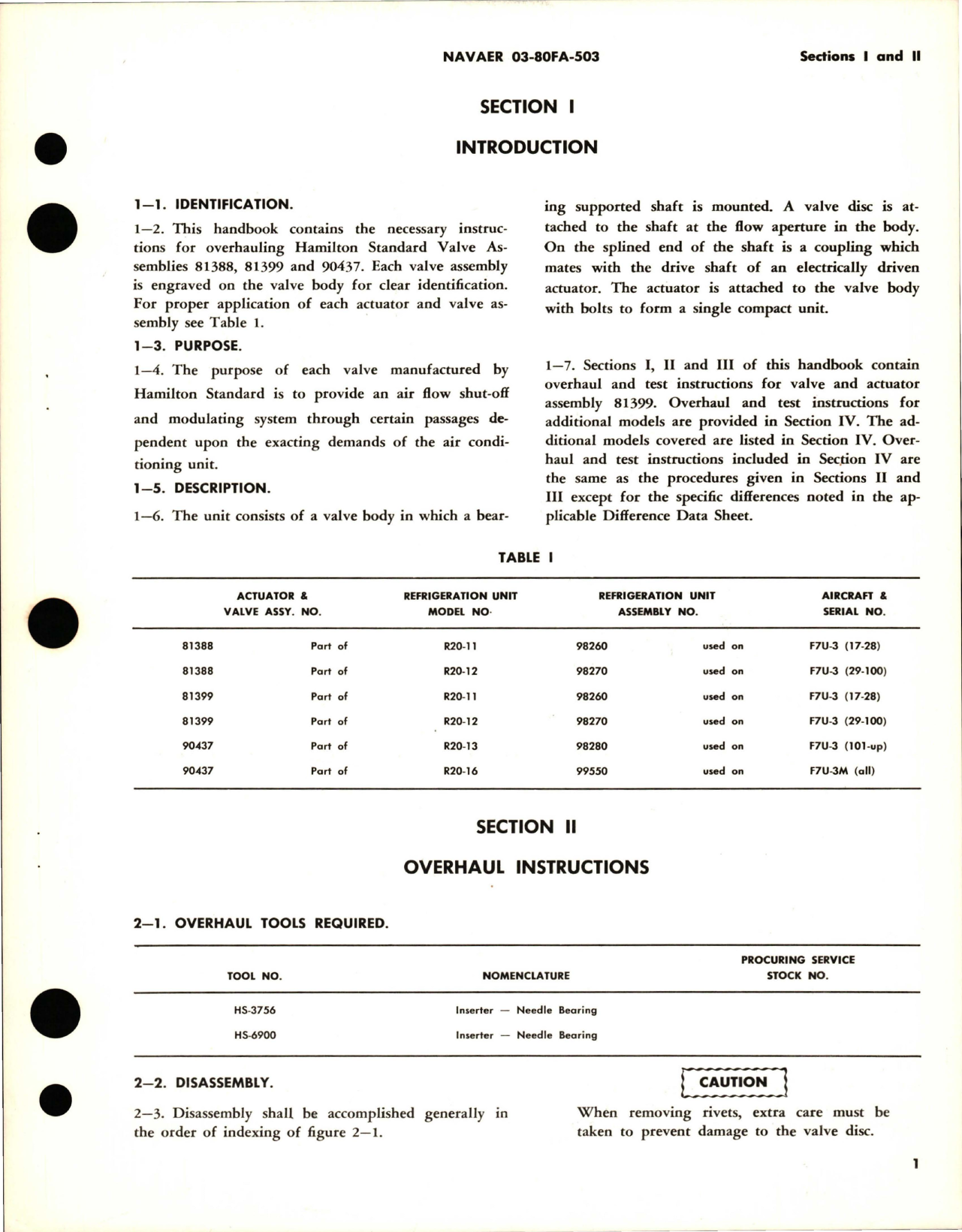 Sample page 5 from AirCorps Library document: Overhaul Instructions for Valve and Actuator Assemblies - Assembly No. 81388, 81399, and 90437