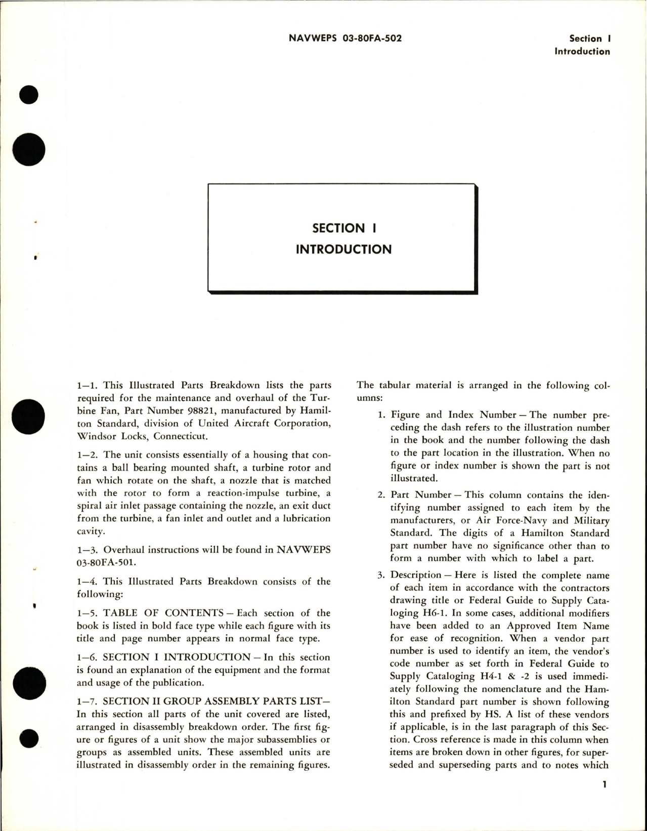 Sample page 5 from AirCorps Library document: Illustrated Parts Breakdown for Turbine Fan - Assembly No. 98821