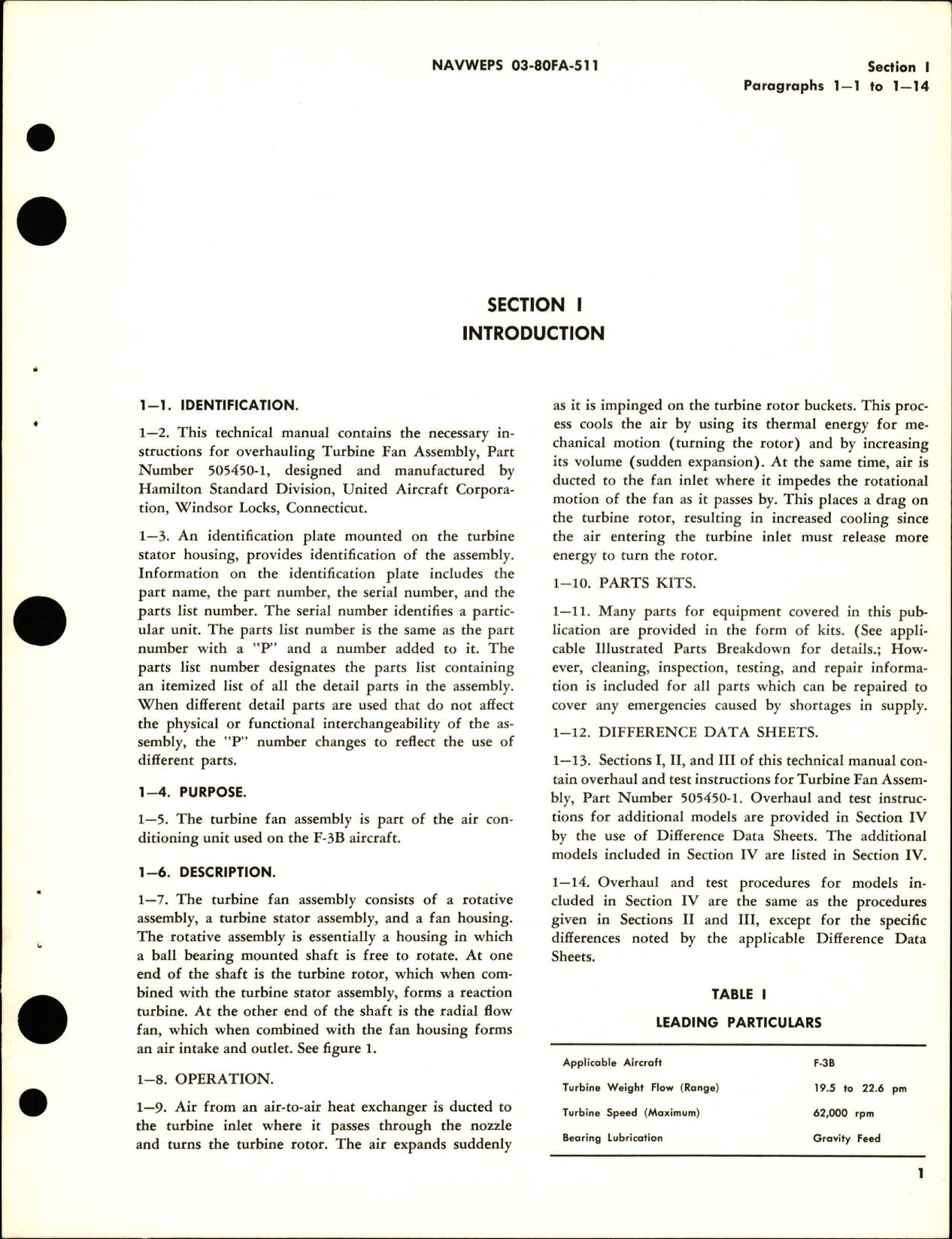 Sample page 5 from AirCorps Library document: Overhaul Instructions for Turbine Fan Assembly - Parts 505450-1 and 505450 