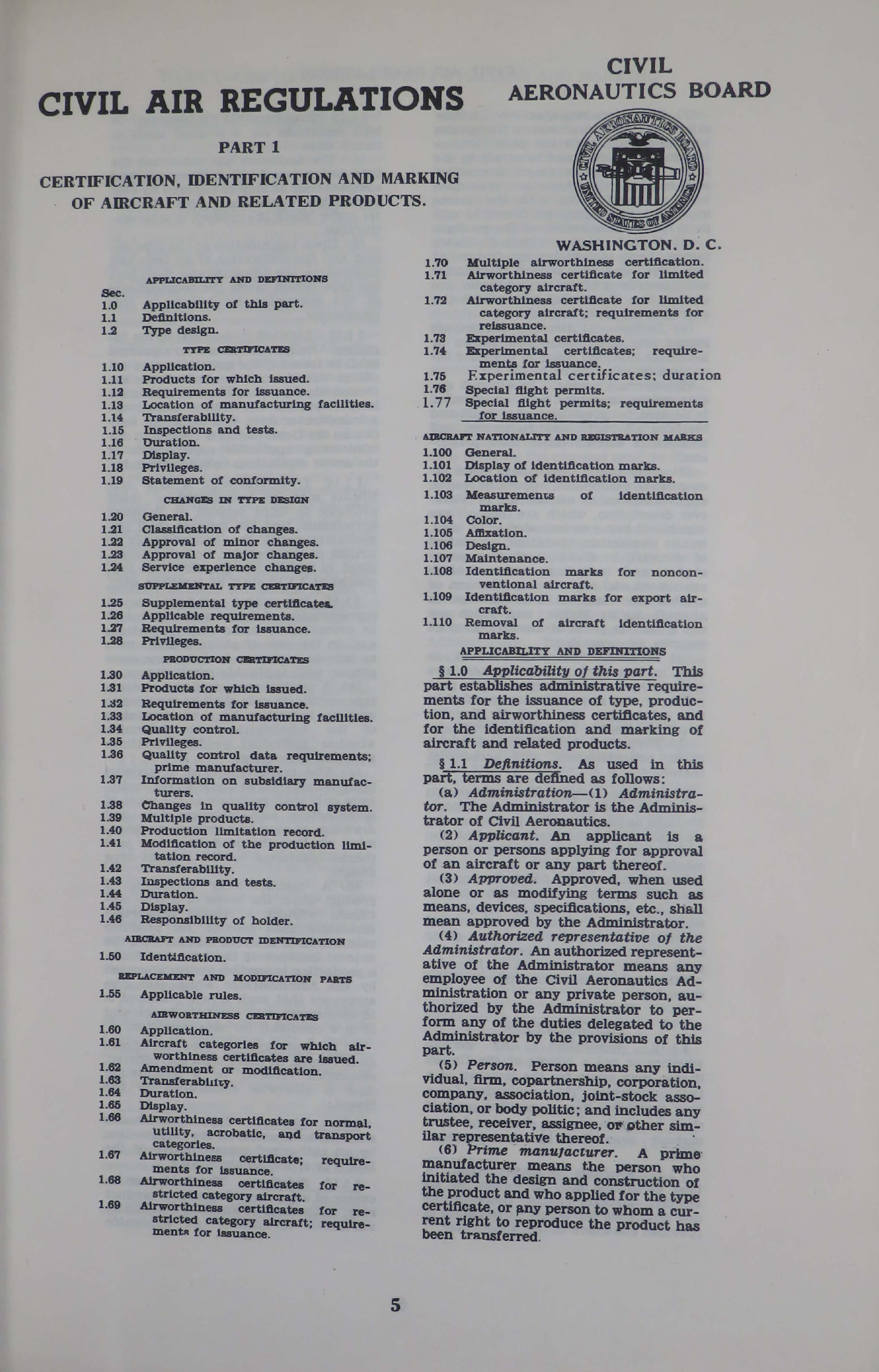Sample page 7 from AirCorps Library document: Civil Air Regulations for Mechanics
