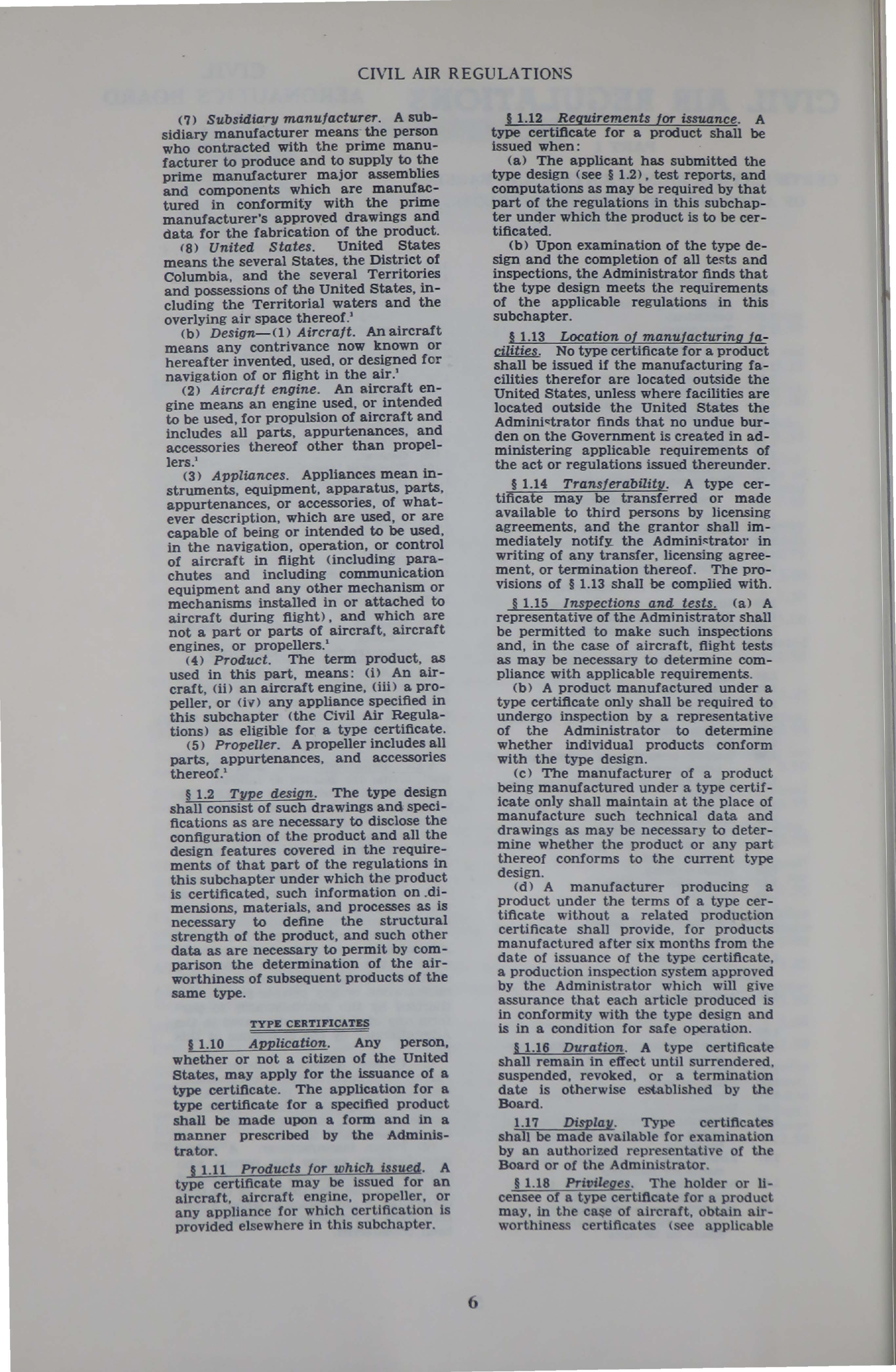 Sample page 8 from AirCorps Library document: Civil Air Regulations for Mechanics