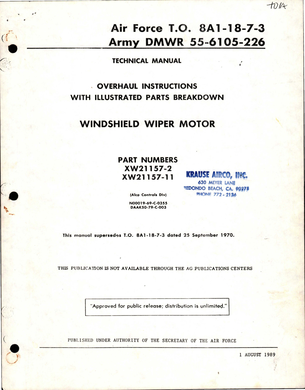 Sample page 1 from AirCorps Library document: Illustrated Parts Breakdown for Inverter - Type 32B50-4-B