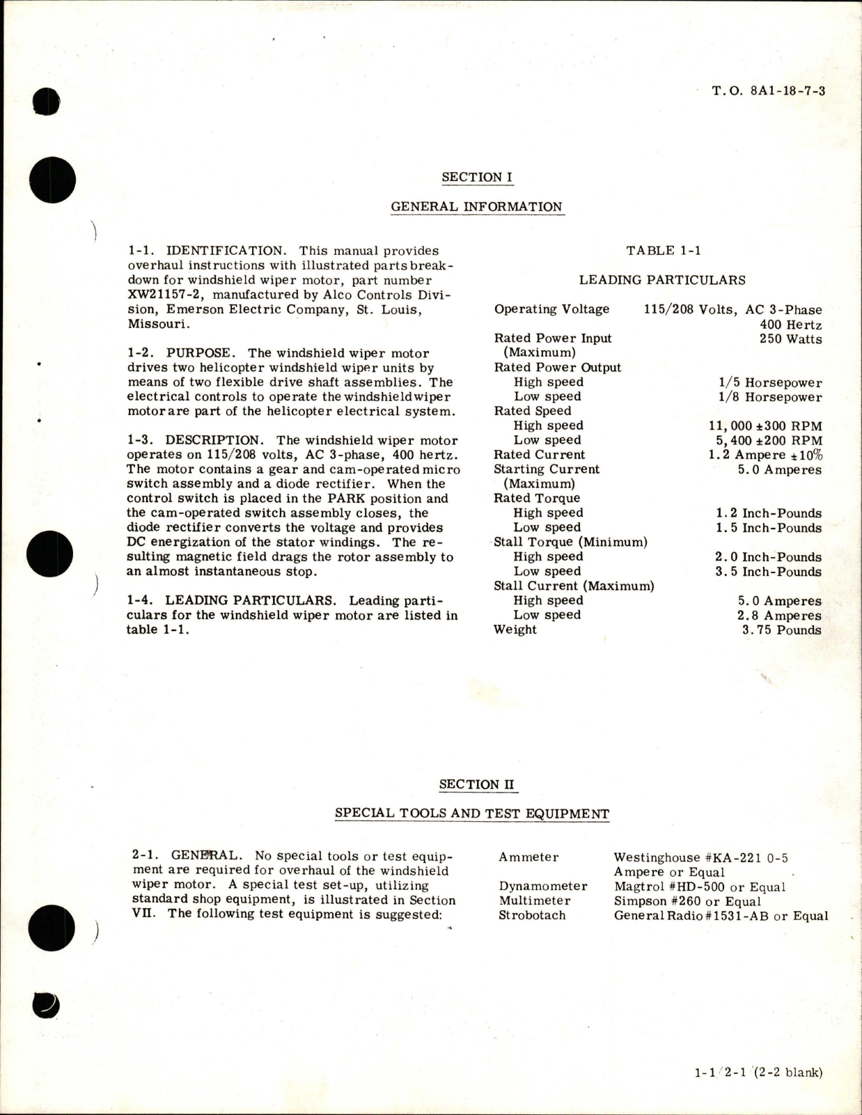 Sample page 5 from AirCorps Library document: Overhaul Instructions with Illustrated Parts Breakdown for Windshield Wiper Motor - Part XW21157-2 