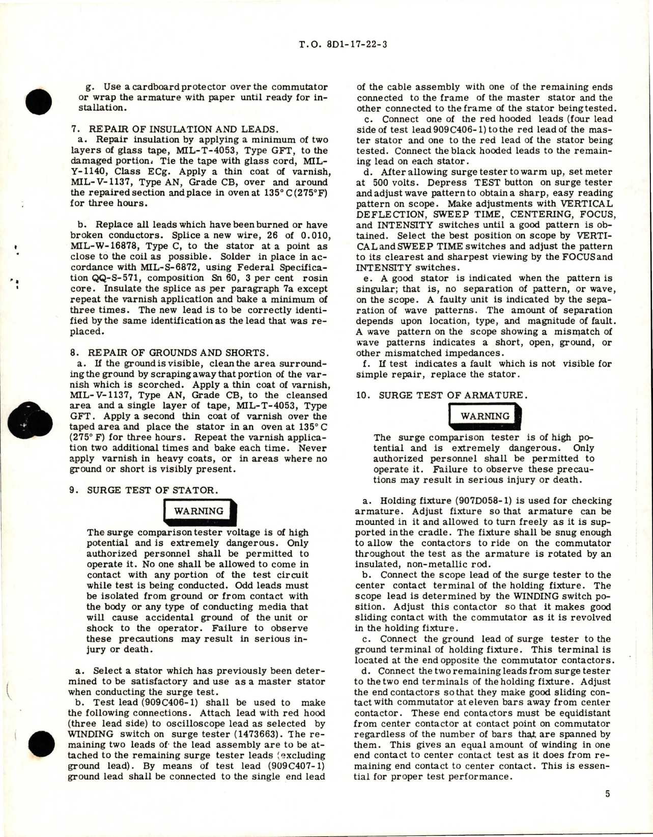 Sample page 5 from AirCorps Library document: Overhaul Instructions with Parts Breakdown for D-C Motor Aircraft - Part A35A9063