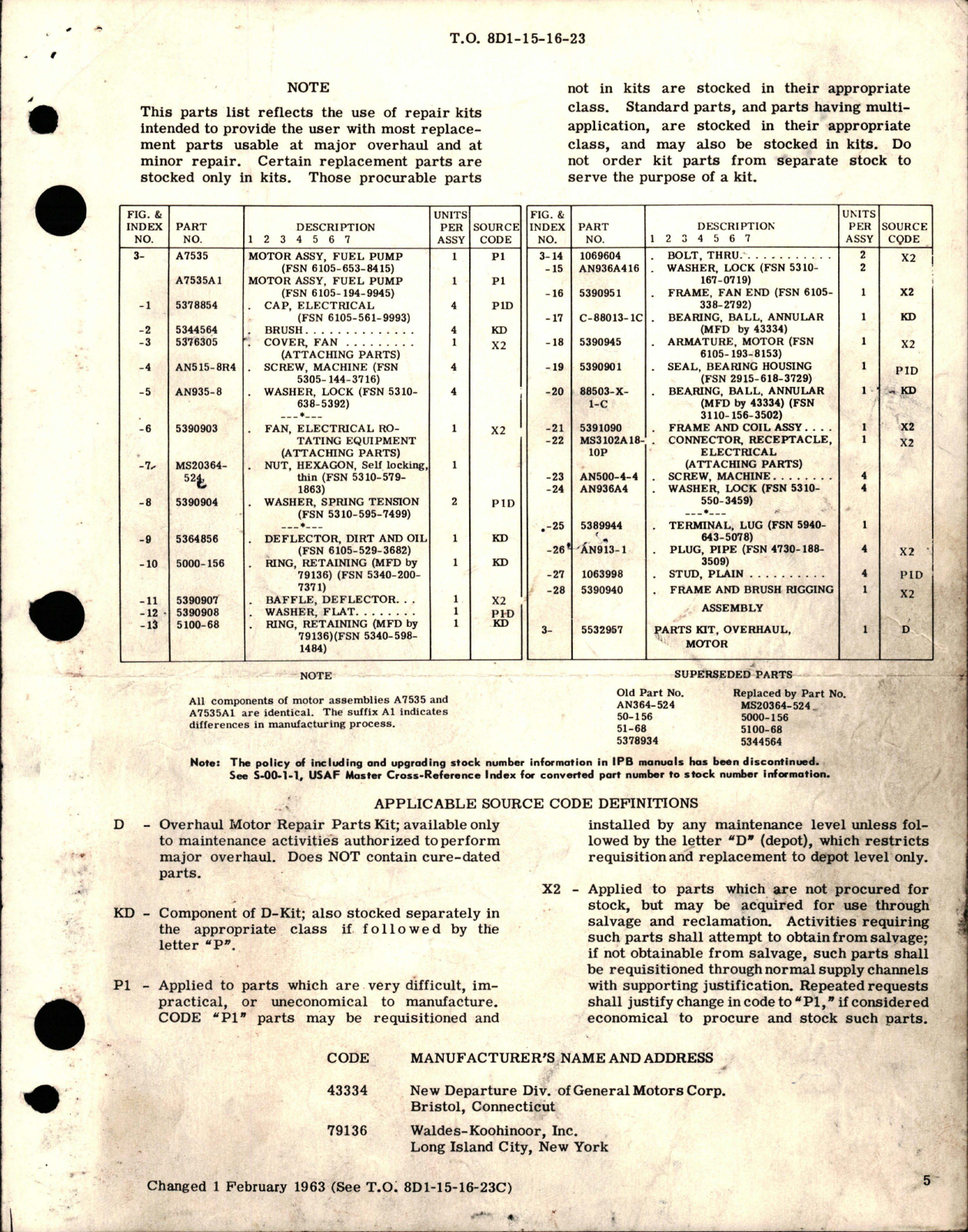 Sample page 5 from AirCorps Library document: Overhaul Instructions with Parts Breakdown for Fuel Pump Motor Assembly - Parts A7535 and A7535A1