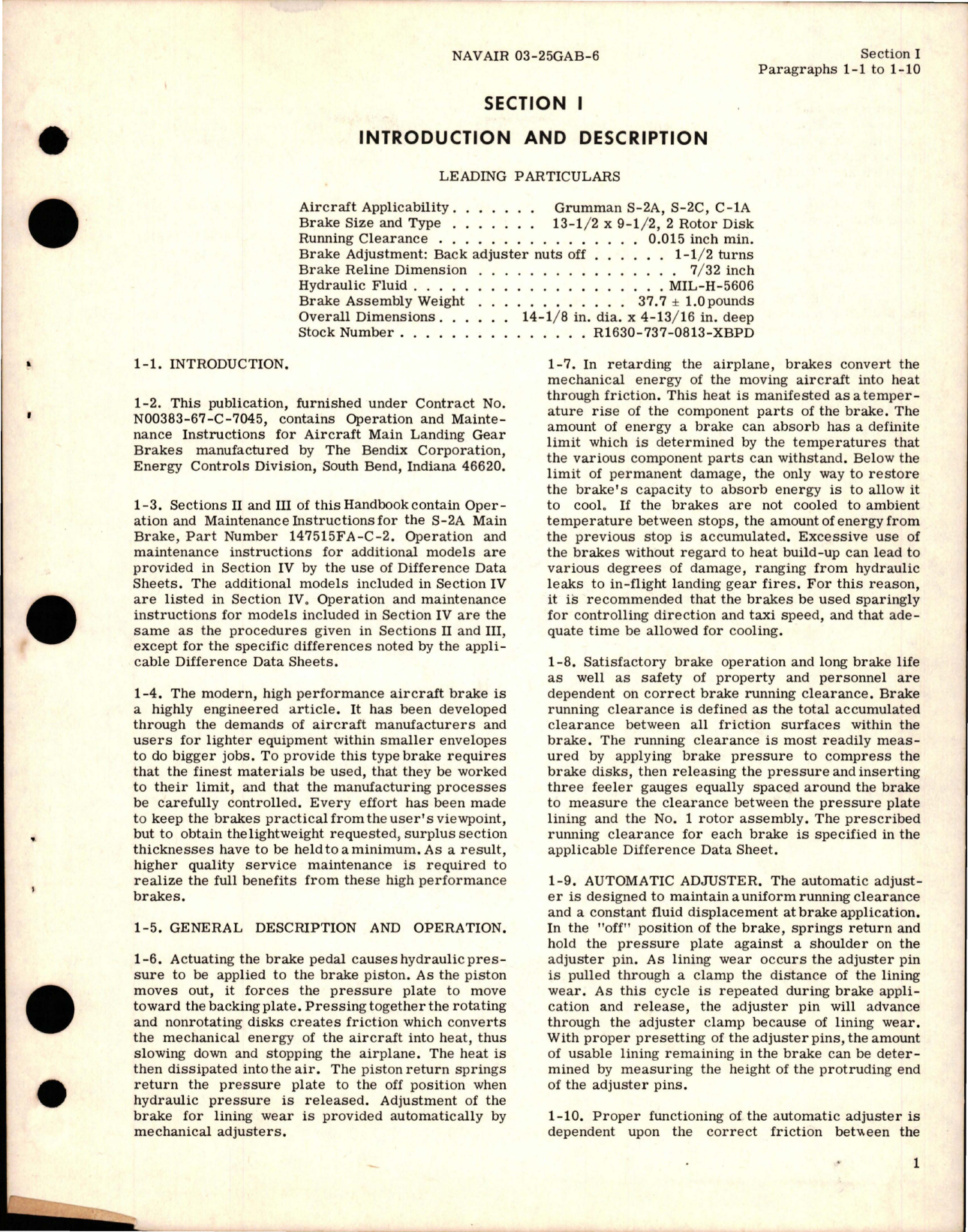 Sample page 5 from AirCorps Library document: Operation and Maintenance Instructions for Main Landing Gear Brake Assemblies