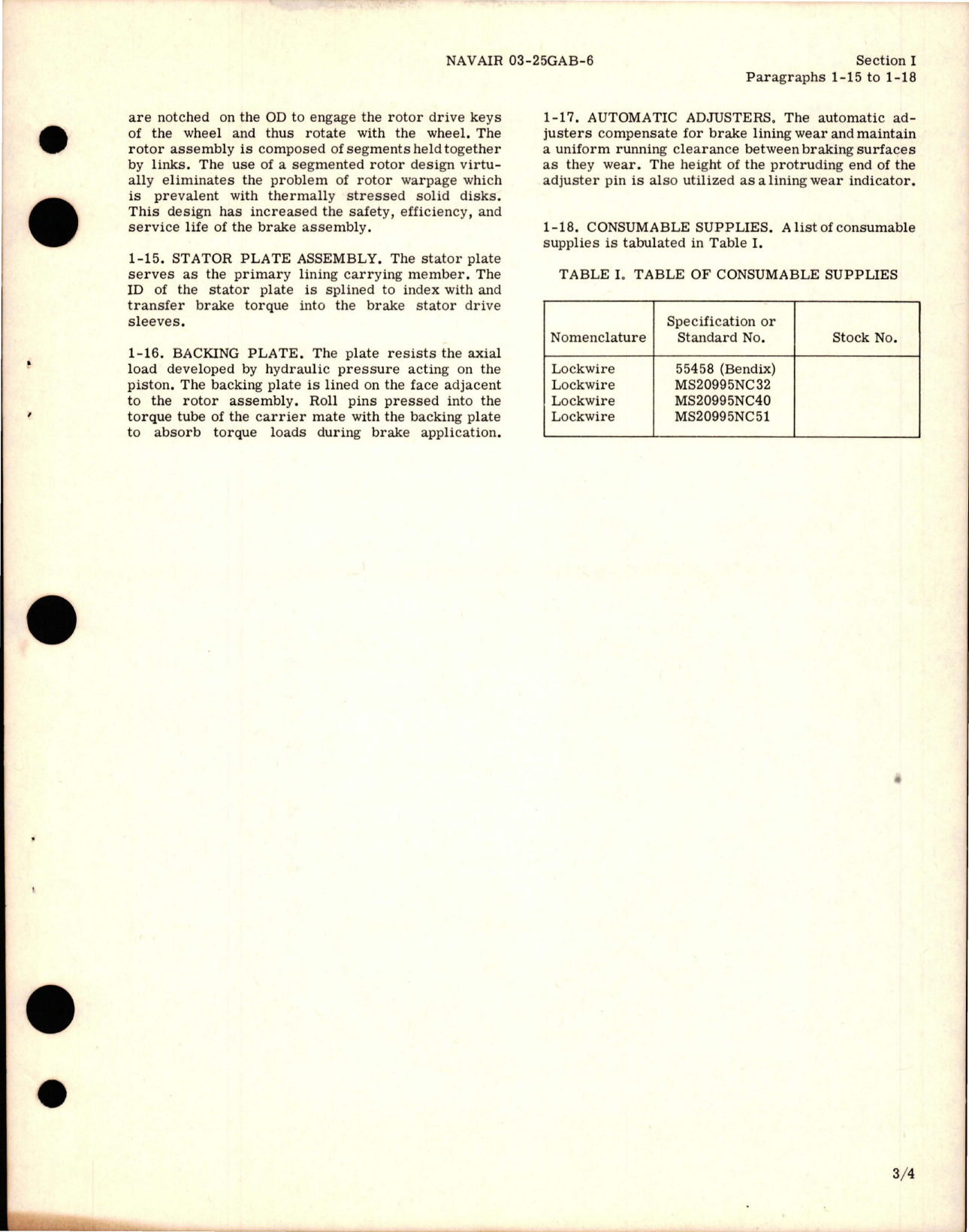 Sample page 7 from AirCorps Library document: Operation and Maintenance Instructions for Main Landing Gear Brake Assemblies