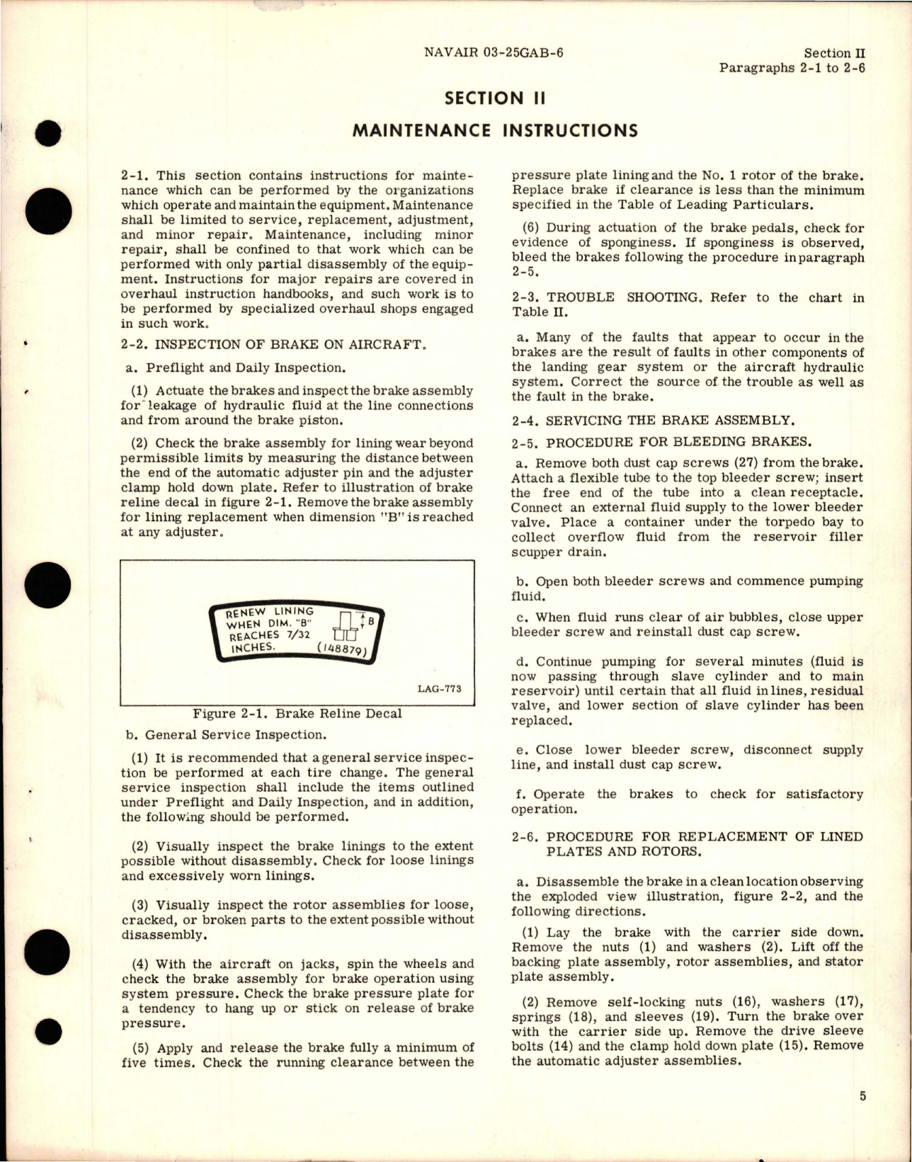 Sample page 9 from AirCorps Library document: Operation and Maintenance Instructions for Main Landing Gear Brake Assemblies