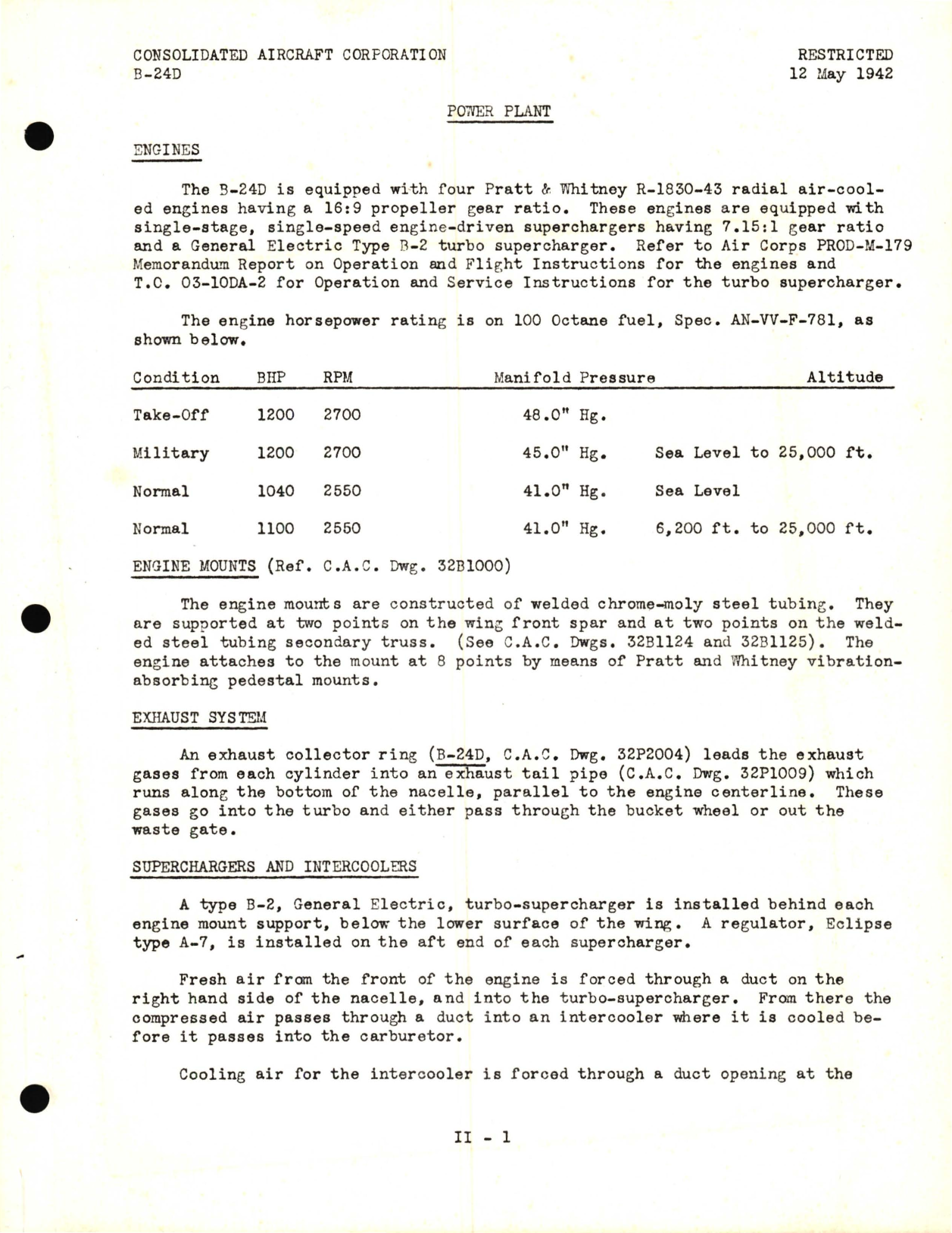 Sample page 5 from AirCorps Library document: Power Plant Information for the Model B-24D 